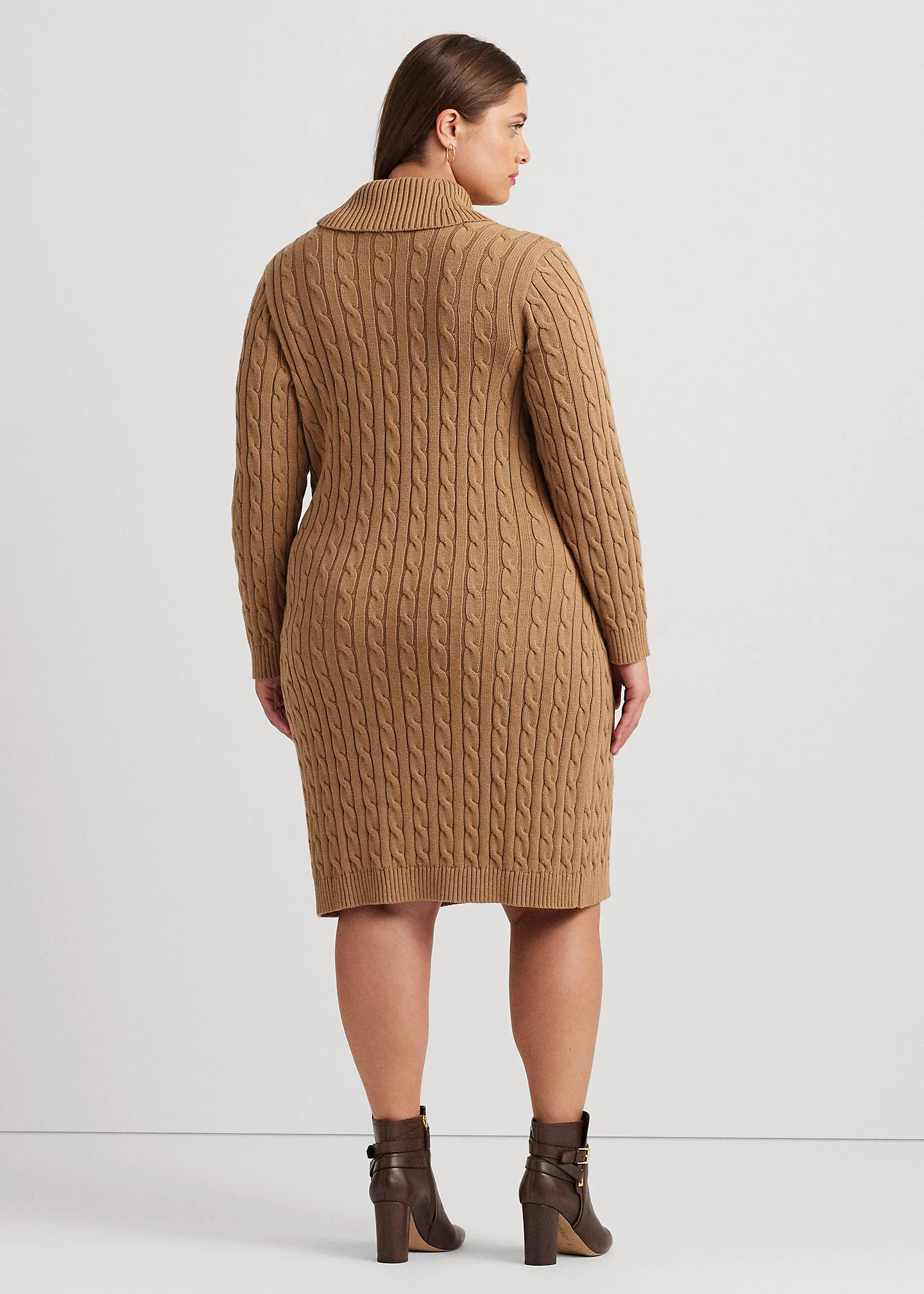 Cable-Knit Buckle-Trim Sweater Dress