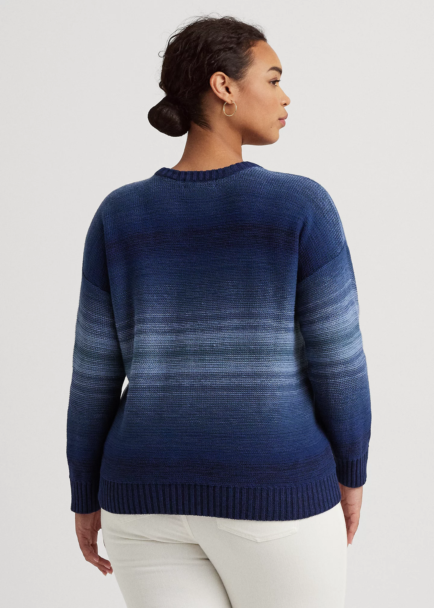 Ombré-Stripe Cotton-Linen Sweater