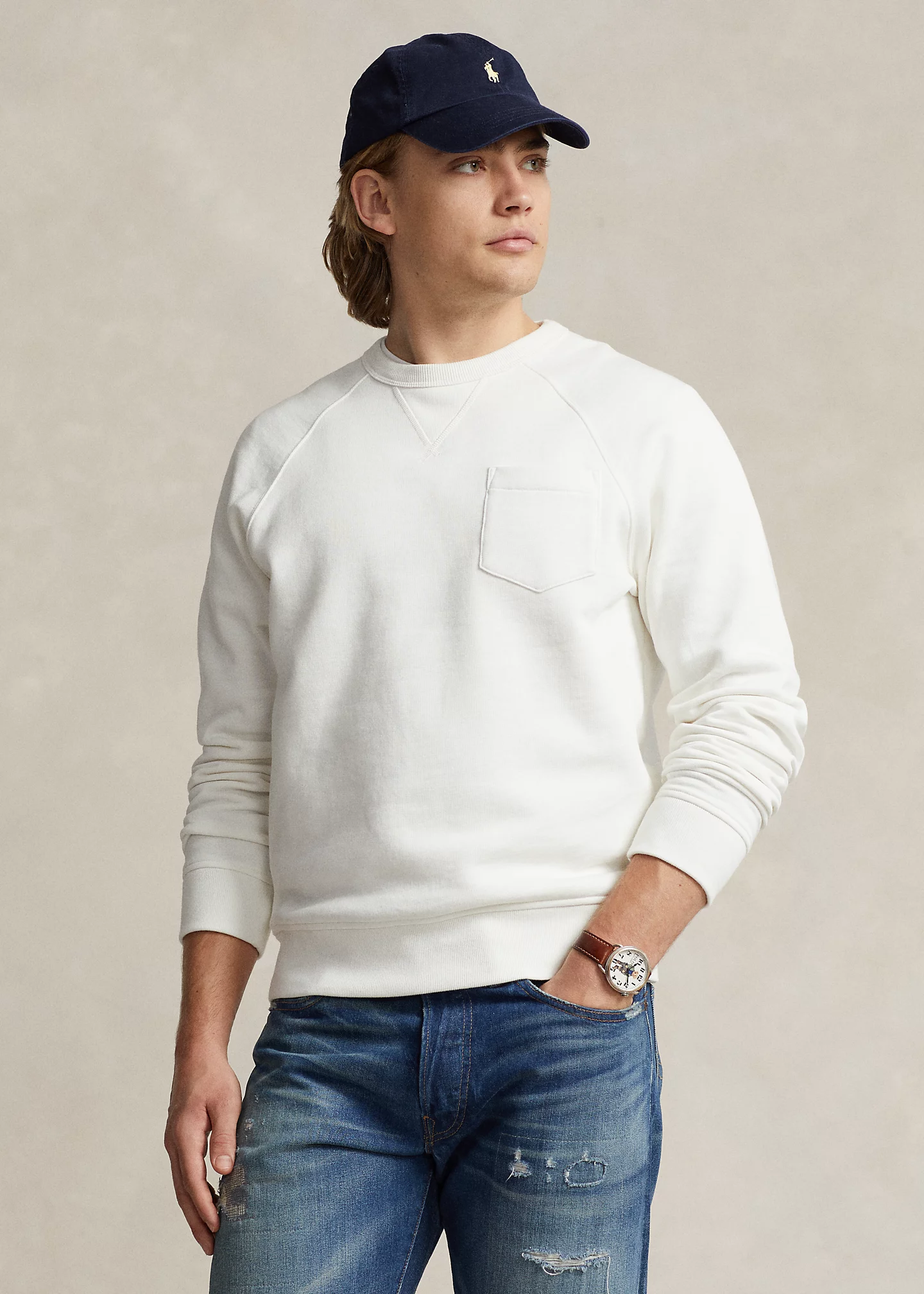 Garment-Dyed Fleece Sweatshirt