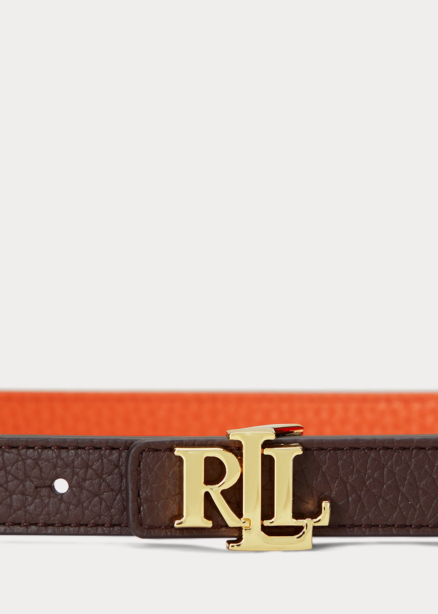 Logo Reversible Leather Skinny Belt