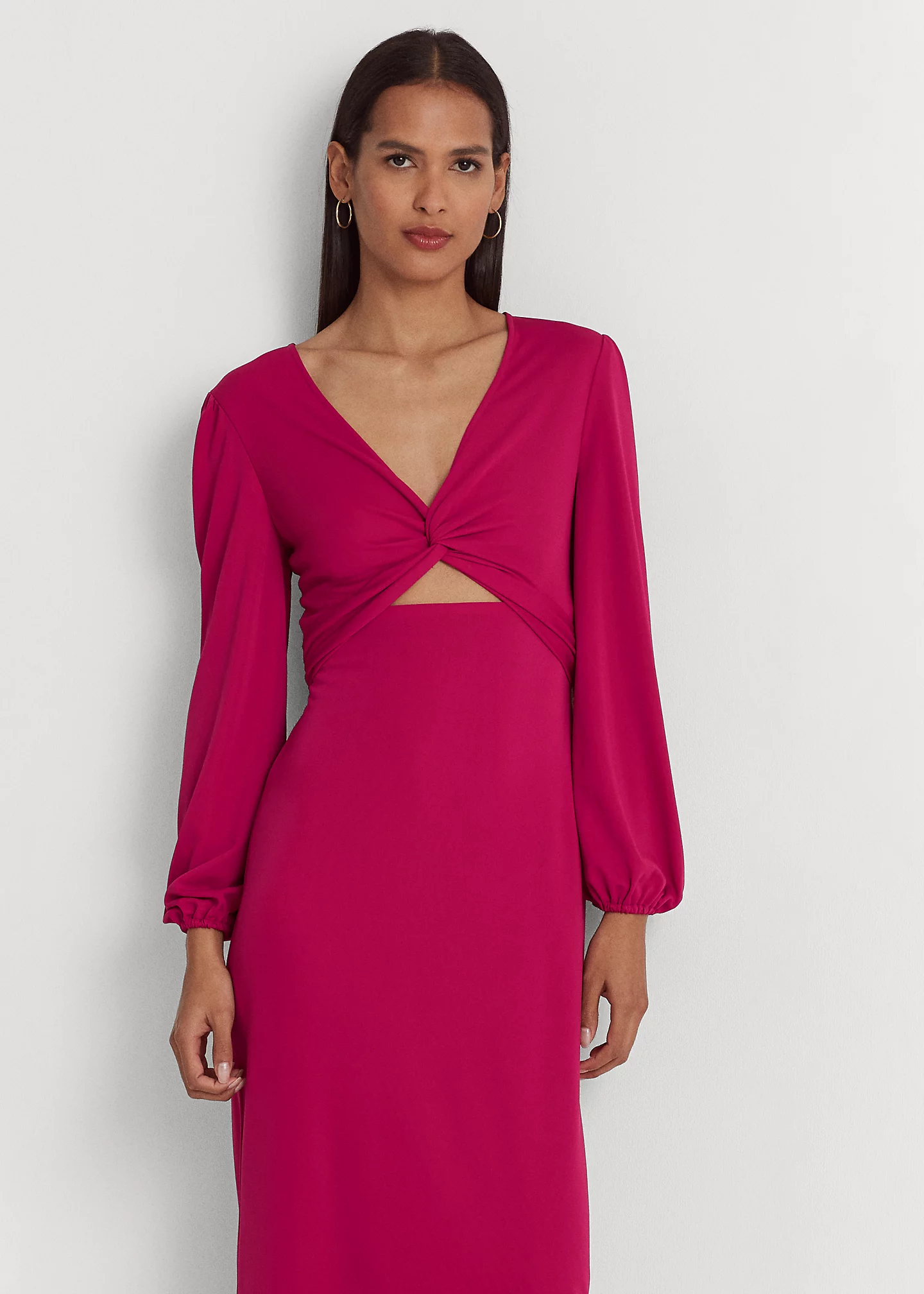 Twist-Front Jersey Cutout Dress
