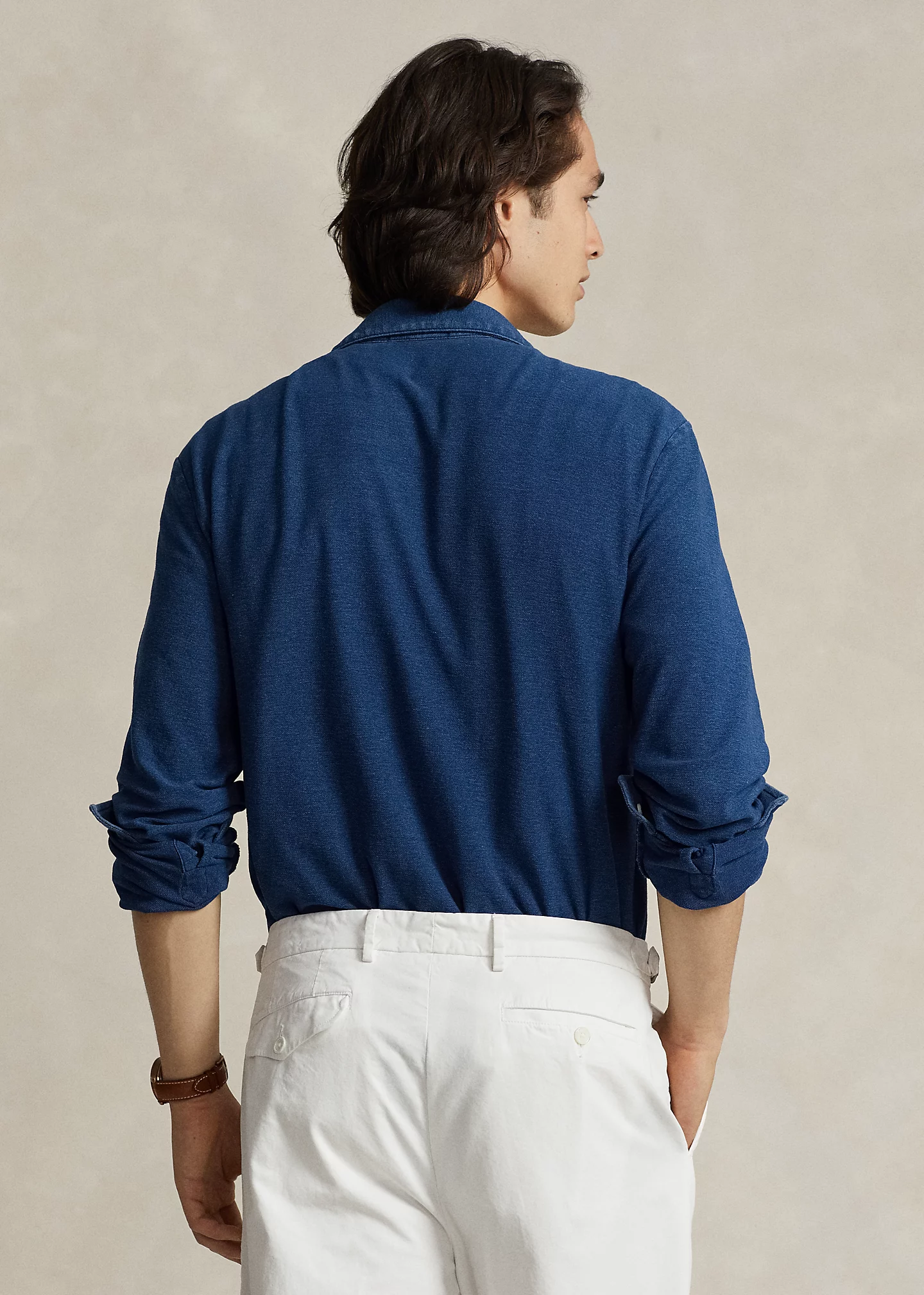 Indigo-Dyed Mesh Camp Shirt