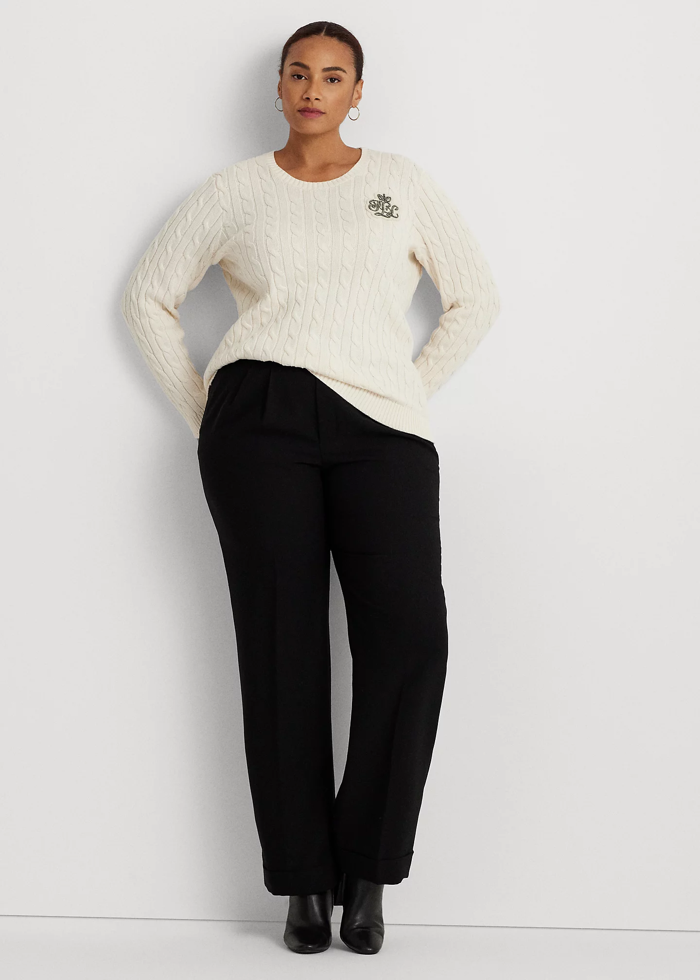 Bullion Cable-Knit Cotton Sweater