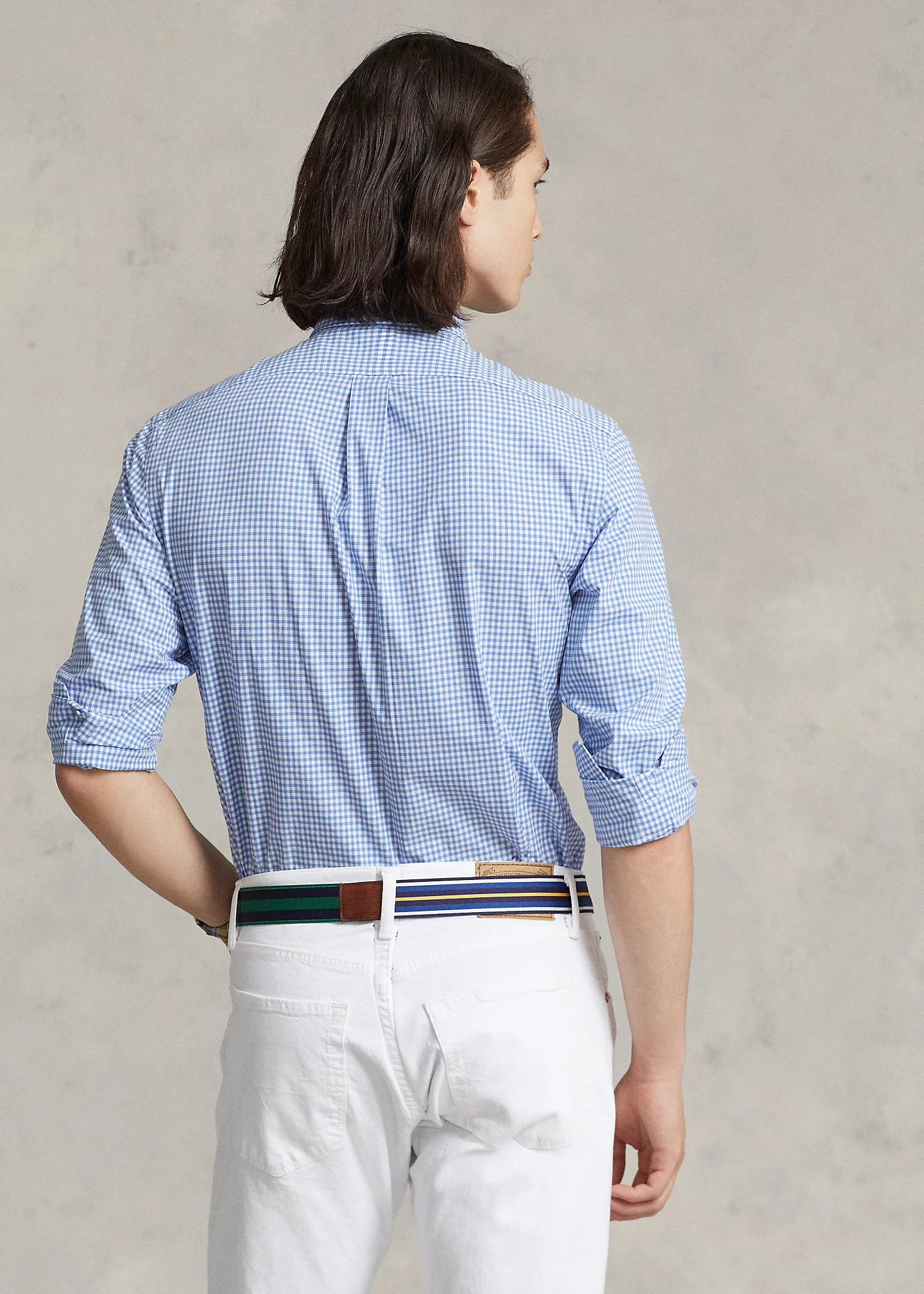 Slim Fit Gingham Stretch Poplin Shirt