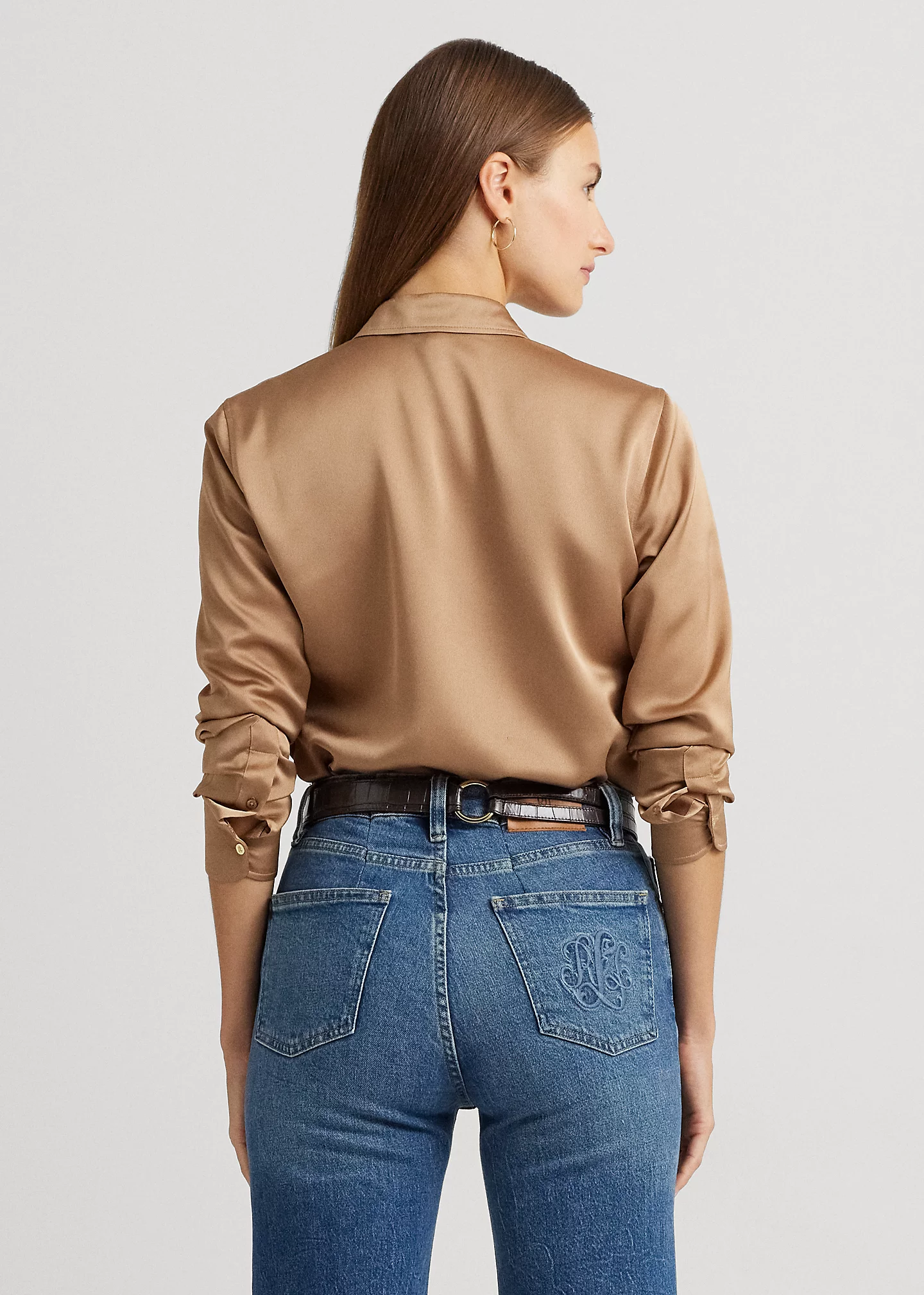 Classic Fit Satin Charmeuse Shirt