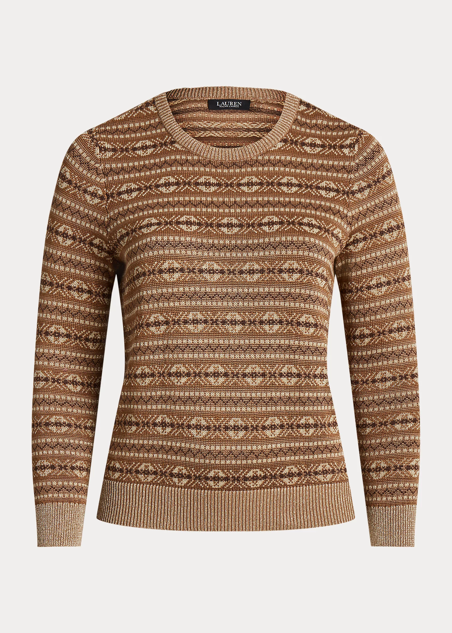 Metallic Fair Isle Cotton-Blend Sweater