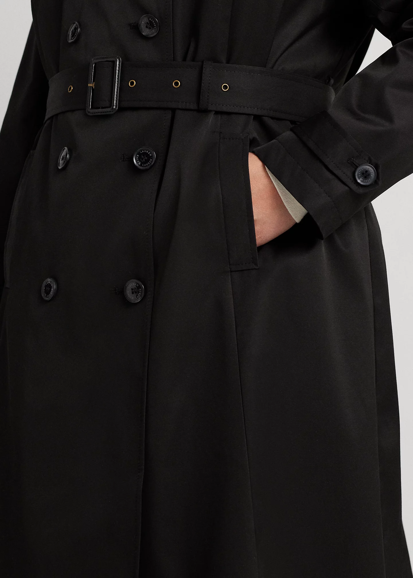 Double-Breasted Cotton-Blend Trench Coat