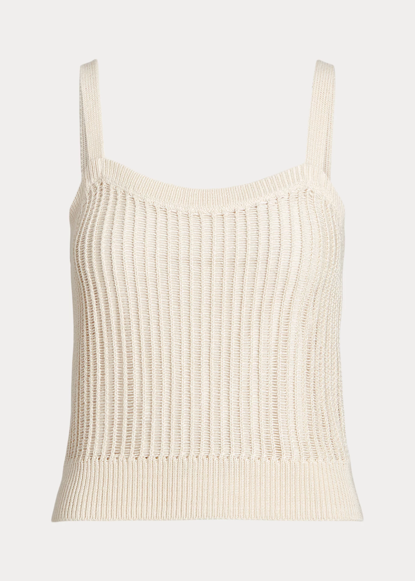 Linen-Blend Rib-Knit Sweater Tank Top
