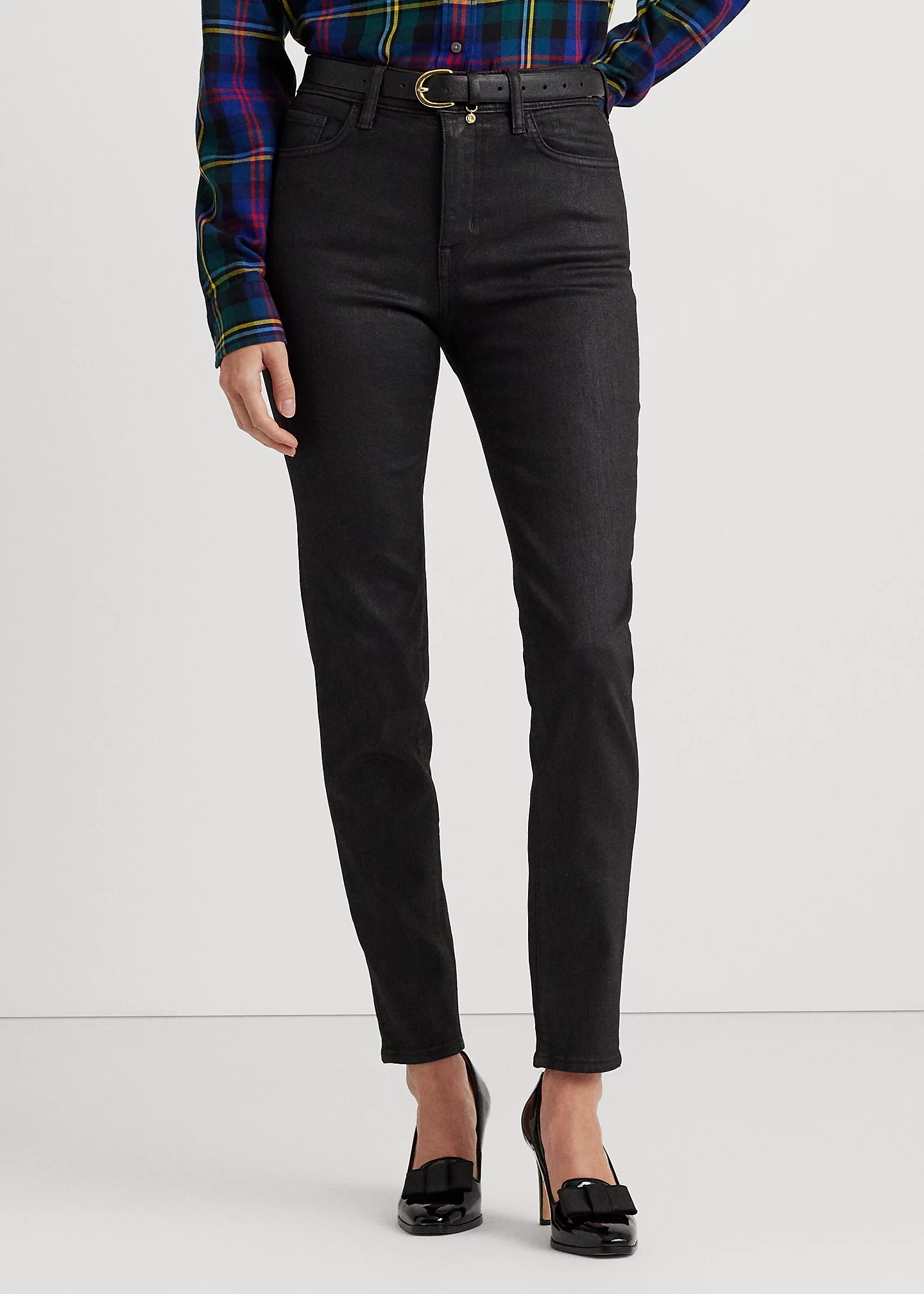 Coated High-Rise Skinny Ankle Jean