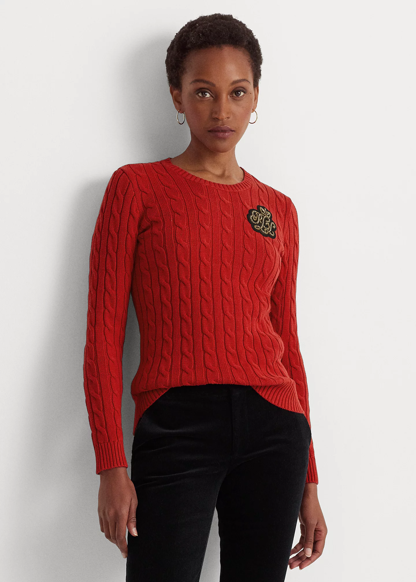 Bullion Cable-Knit Cotton Sweater