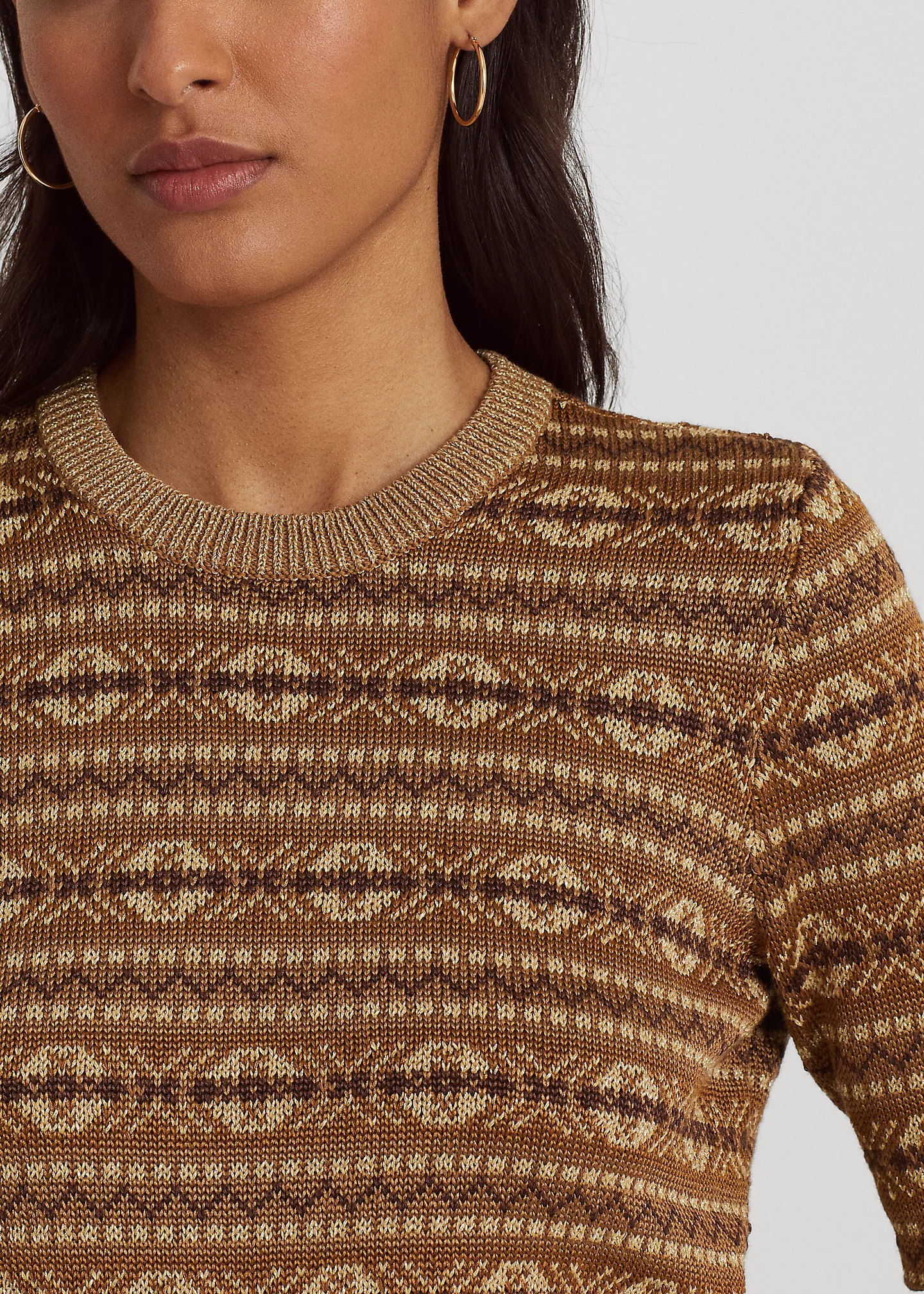 Metallic Fair Isle Cotton-Blend Sweater