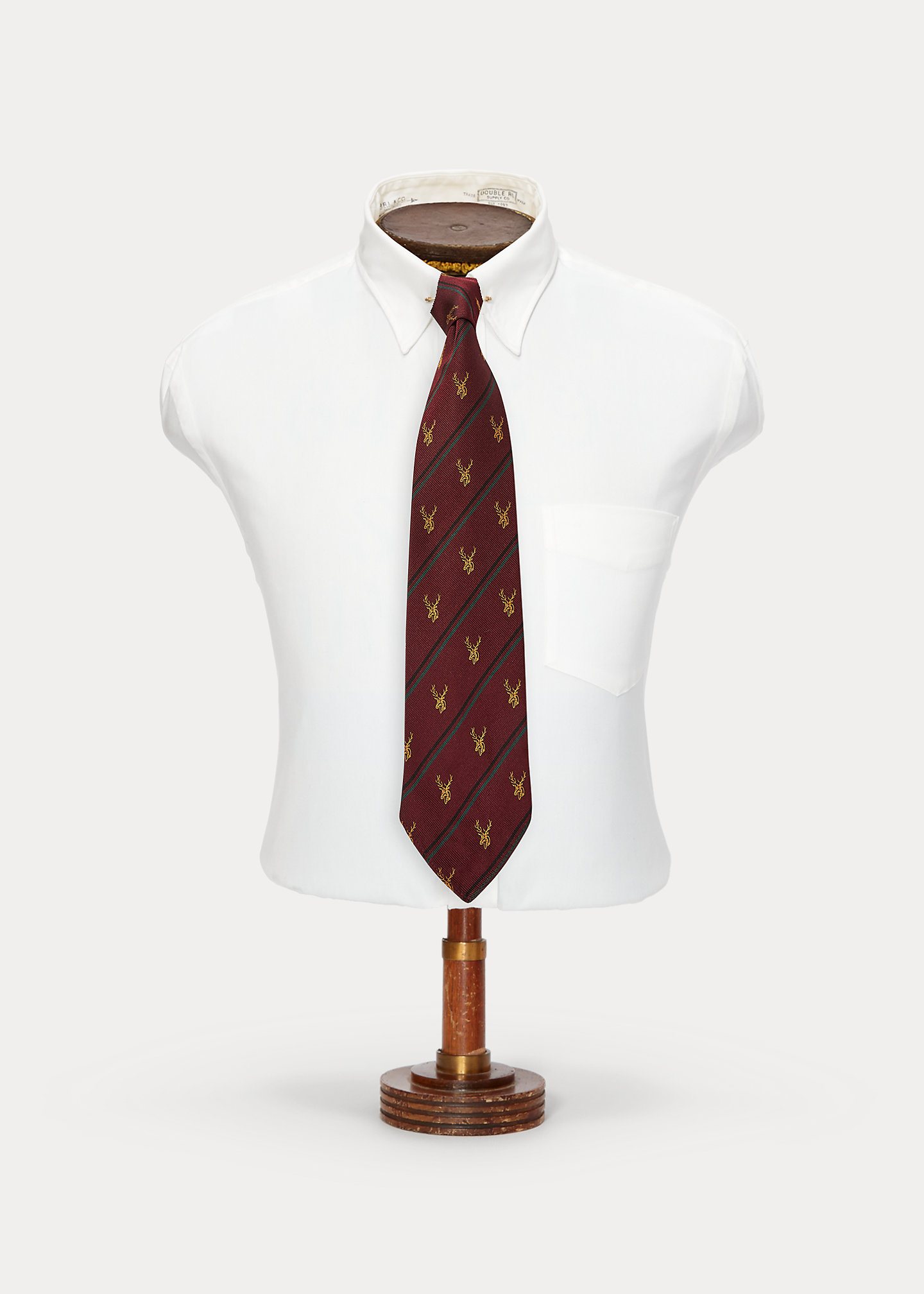 Handmade Stag Striped Silk Tie