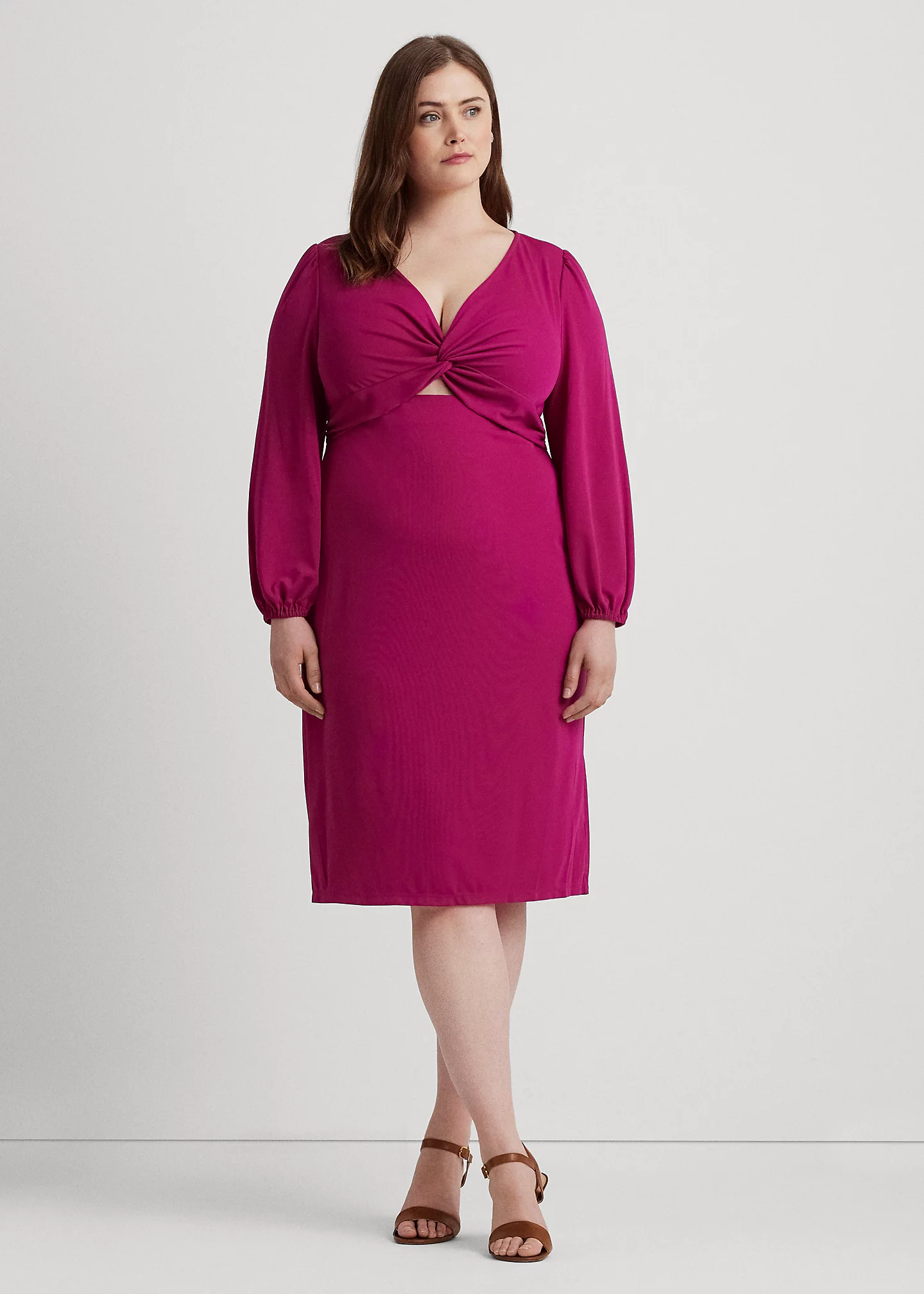 Twist-Front Jersey Cutout Dress