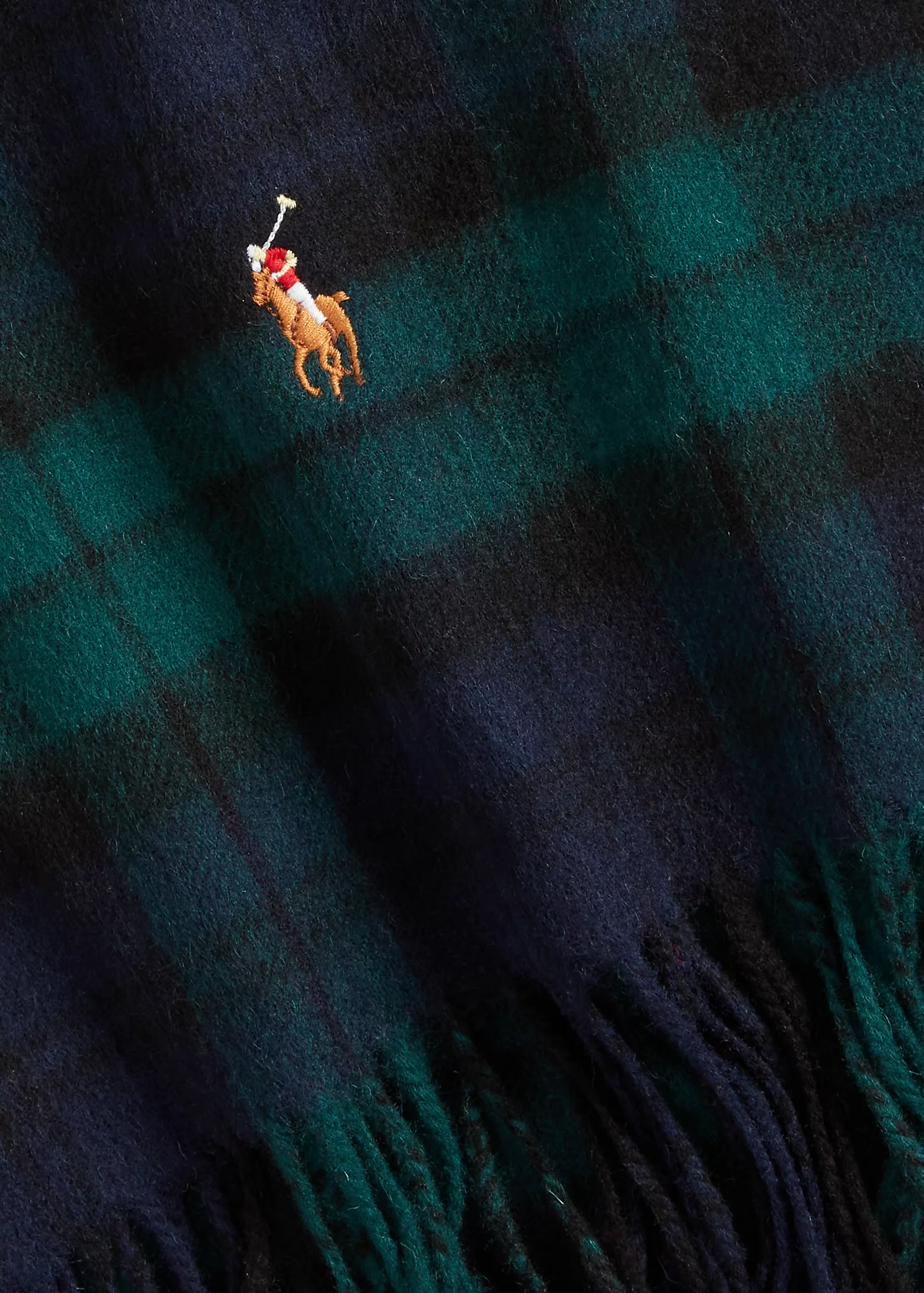 Rib-Knit Beanie & Plaid Scarf Set