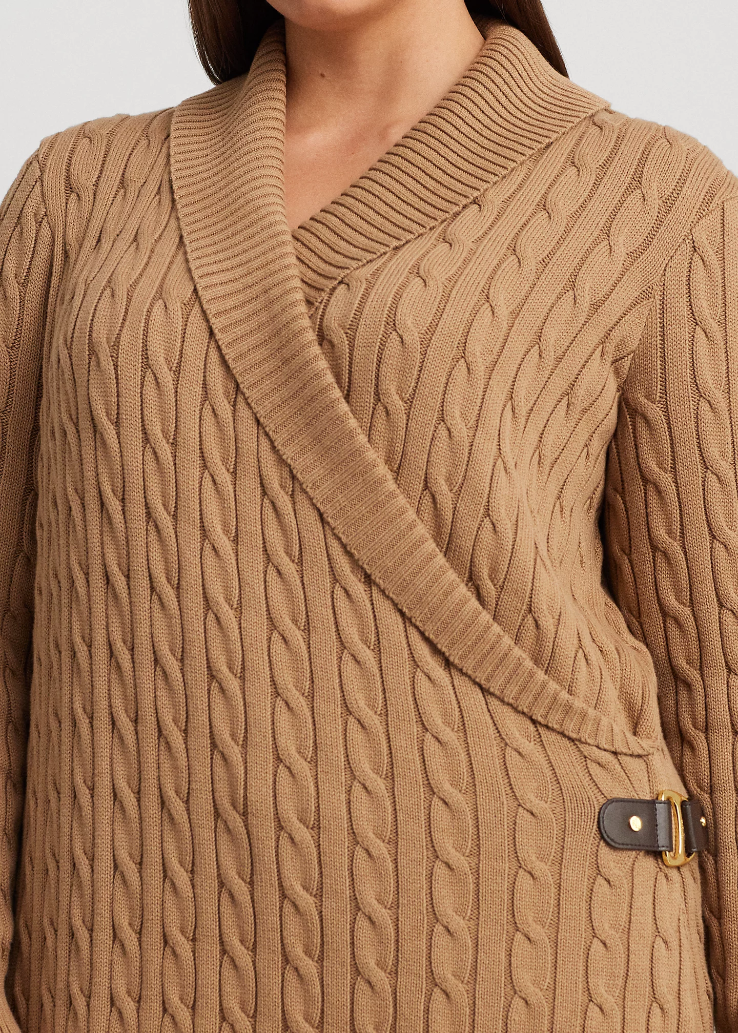 Cable-Knit Buckle-Trim Sweater Dress