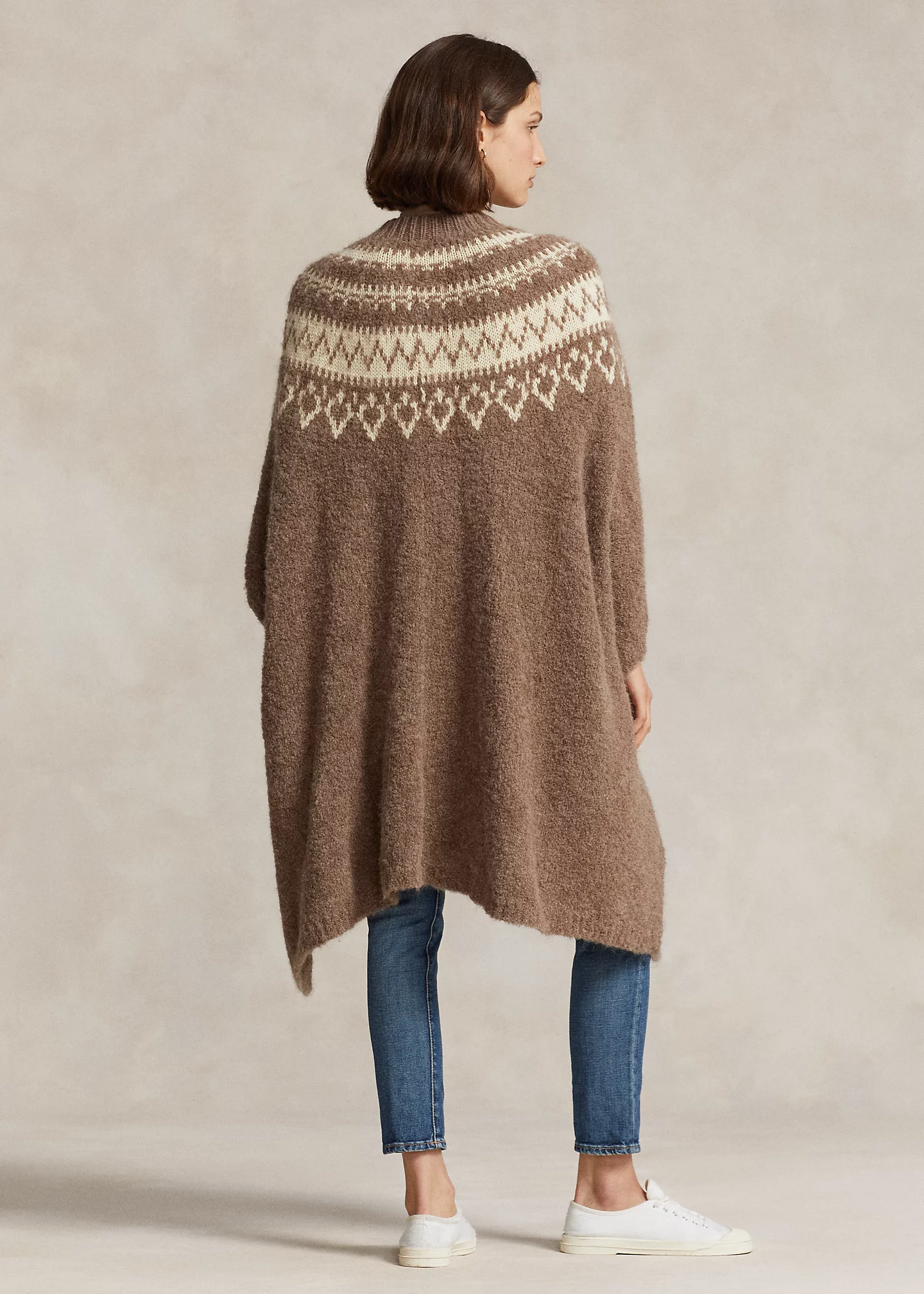 Fair Isle Wool-Blend Cape Cardigan