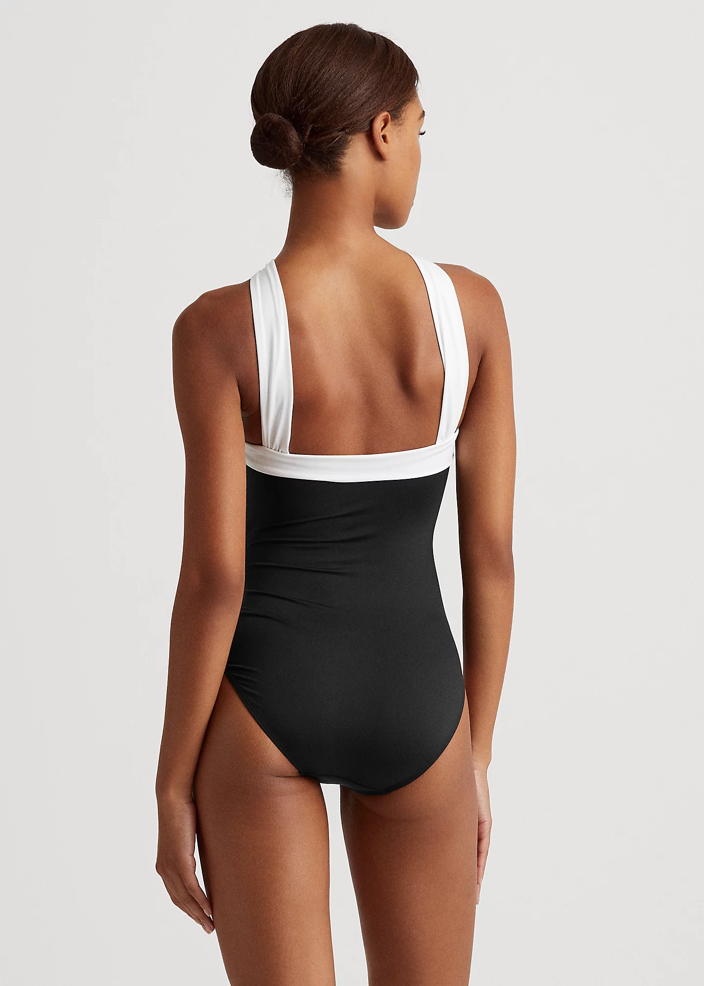 Two-Tone High-Neck One-Piece