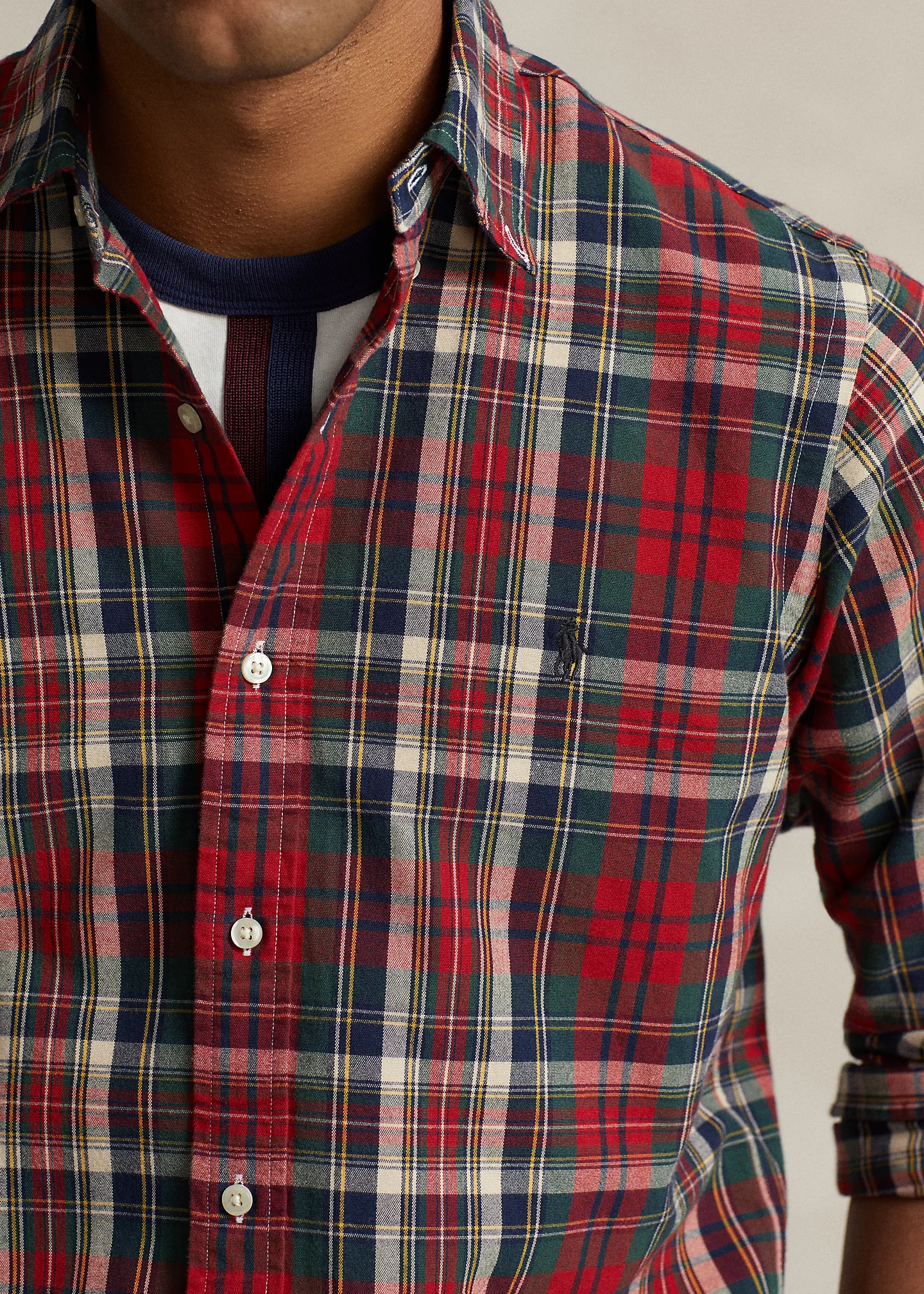 Classic Fit Plaid Oxford Shirt