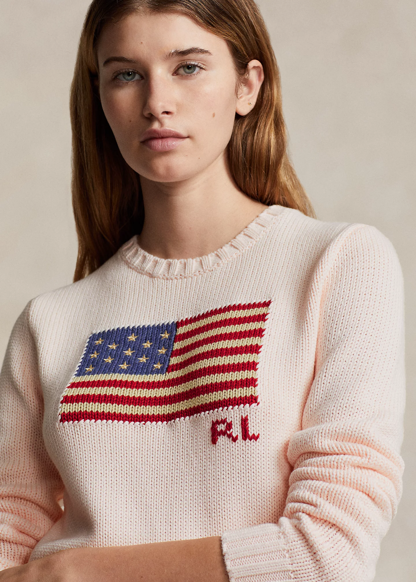 Pink Pony Flag Cotton Sweater