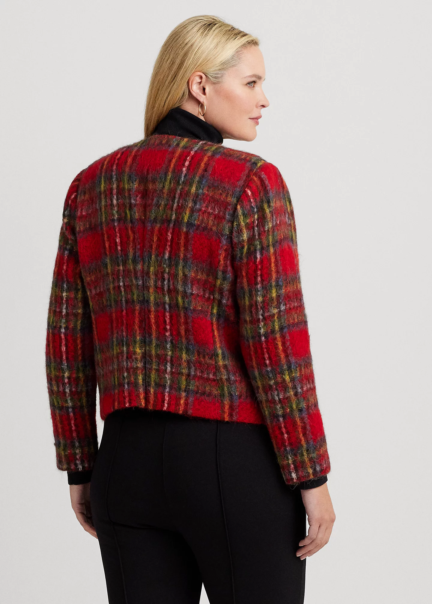 Plaid Mohair Cropped Jacket