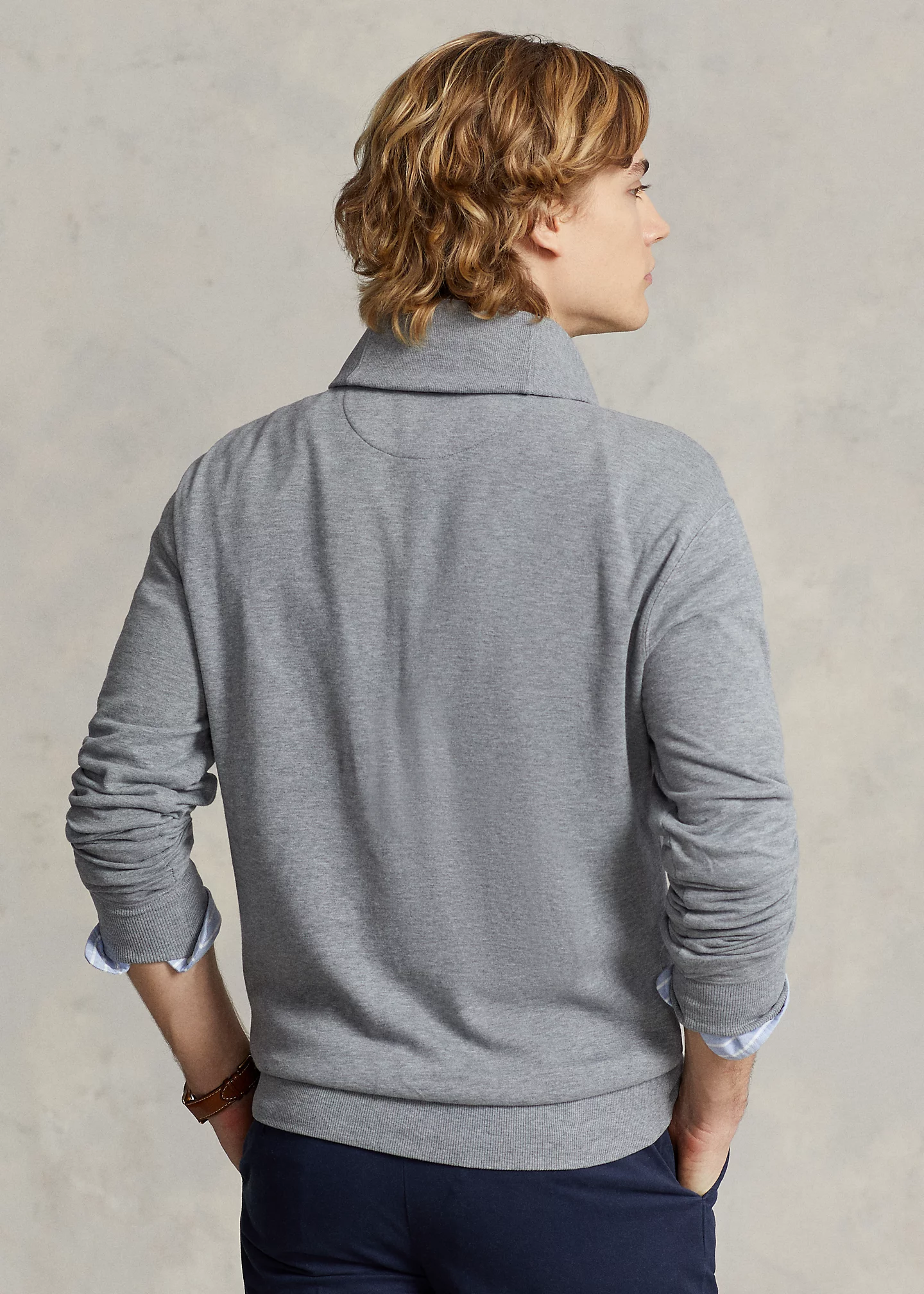 Luxury Jersey Shawl-Collar Pullover