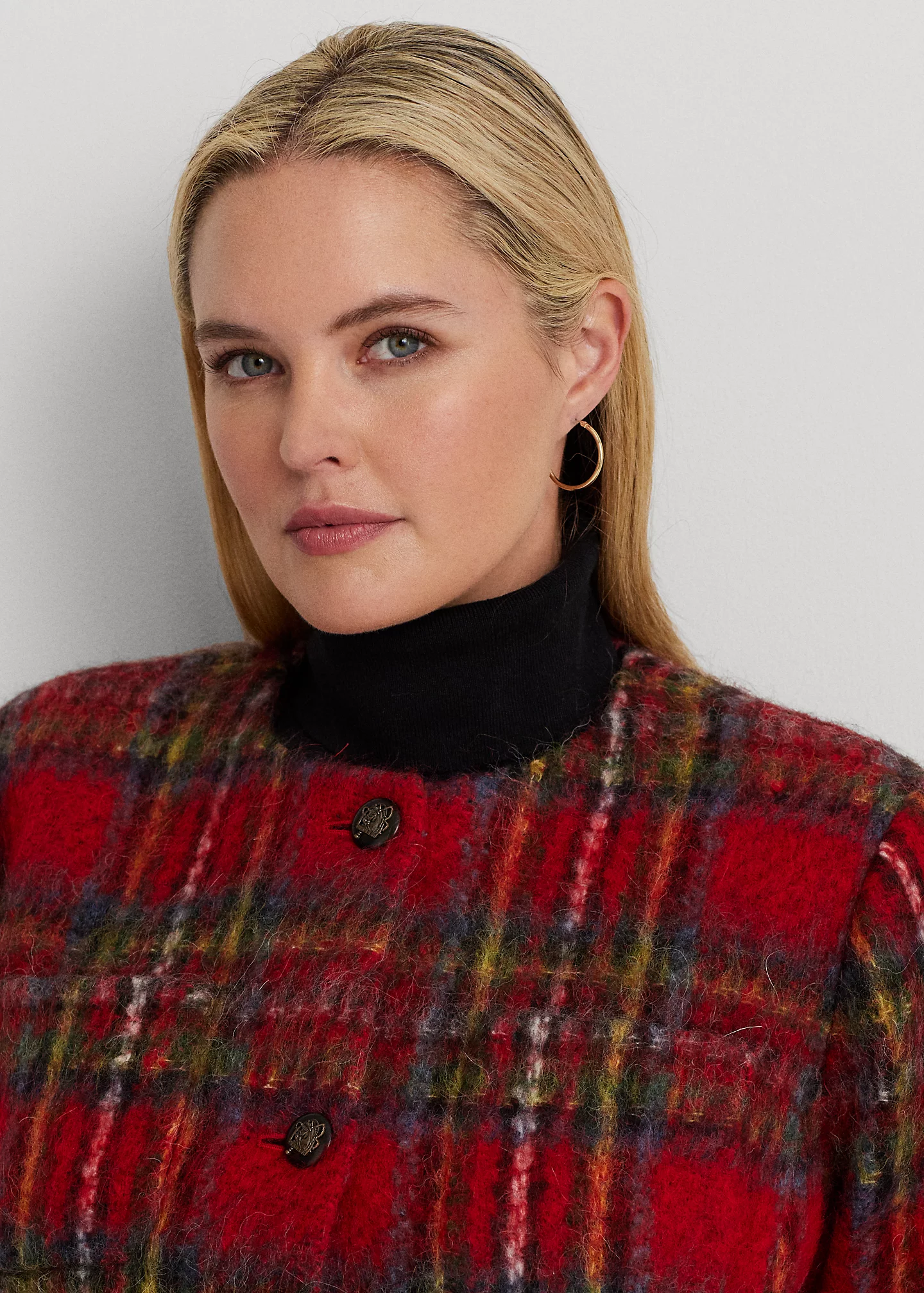 Plaid Mohair Cropped Jacket