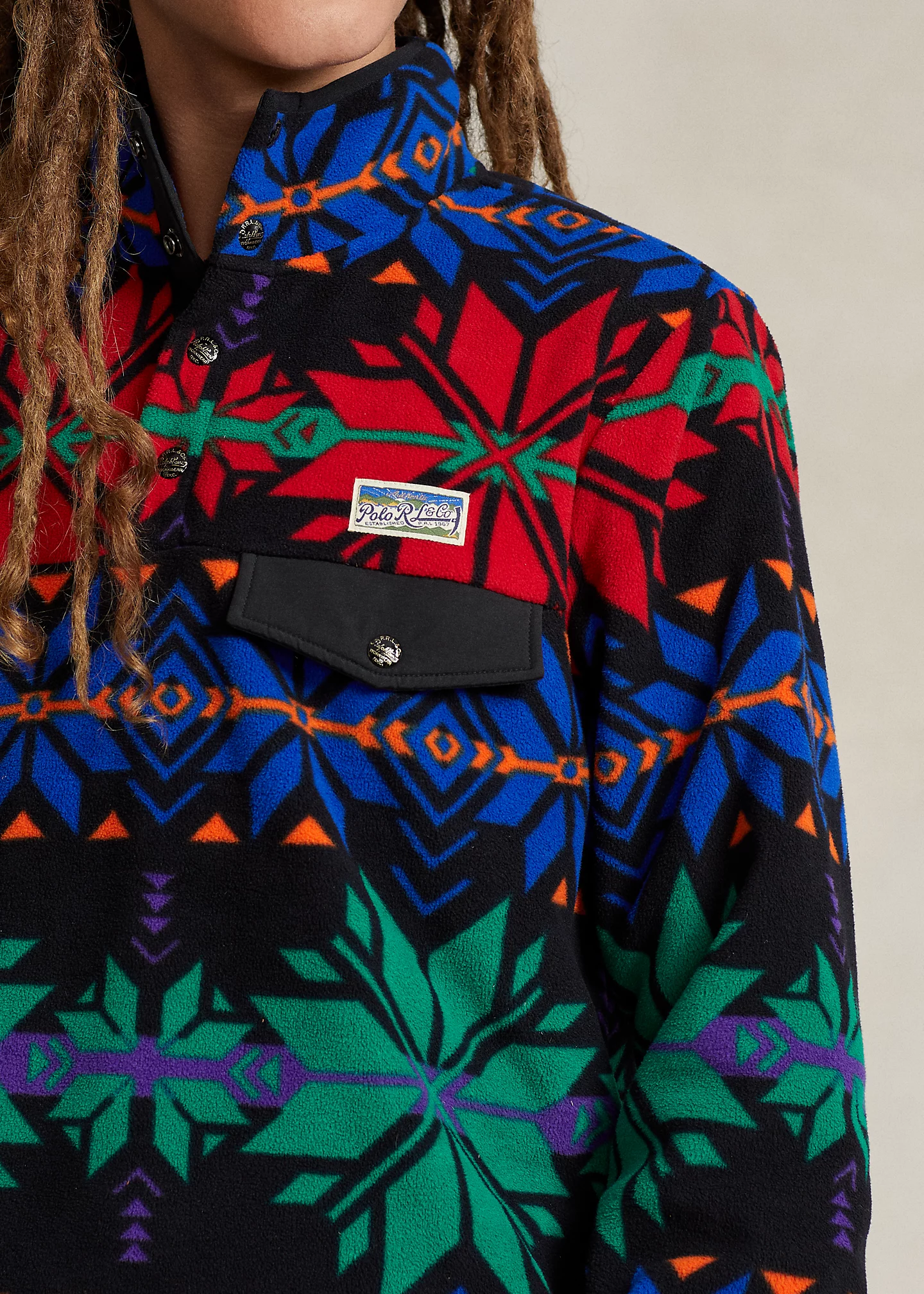 Snowflake Brushed Fleece Pullover