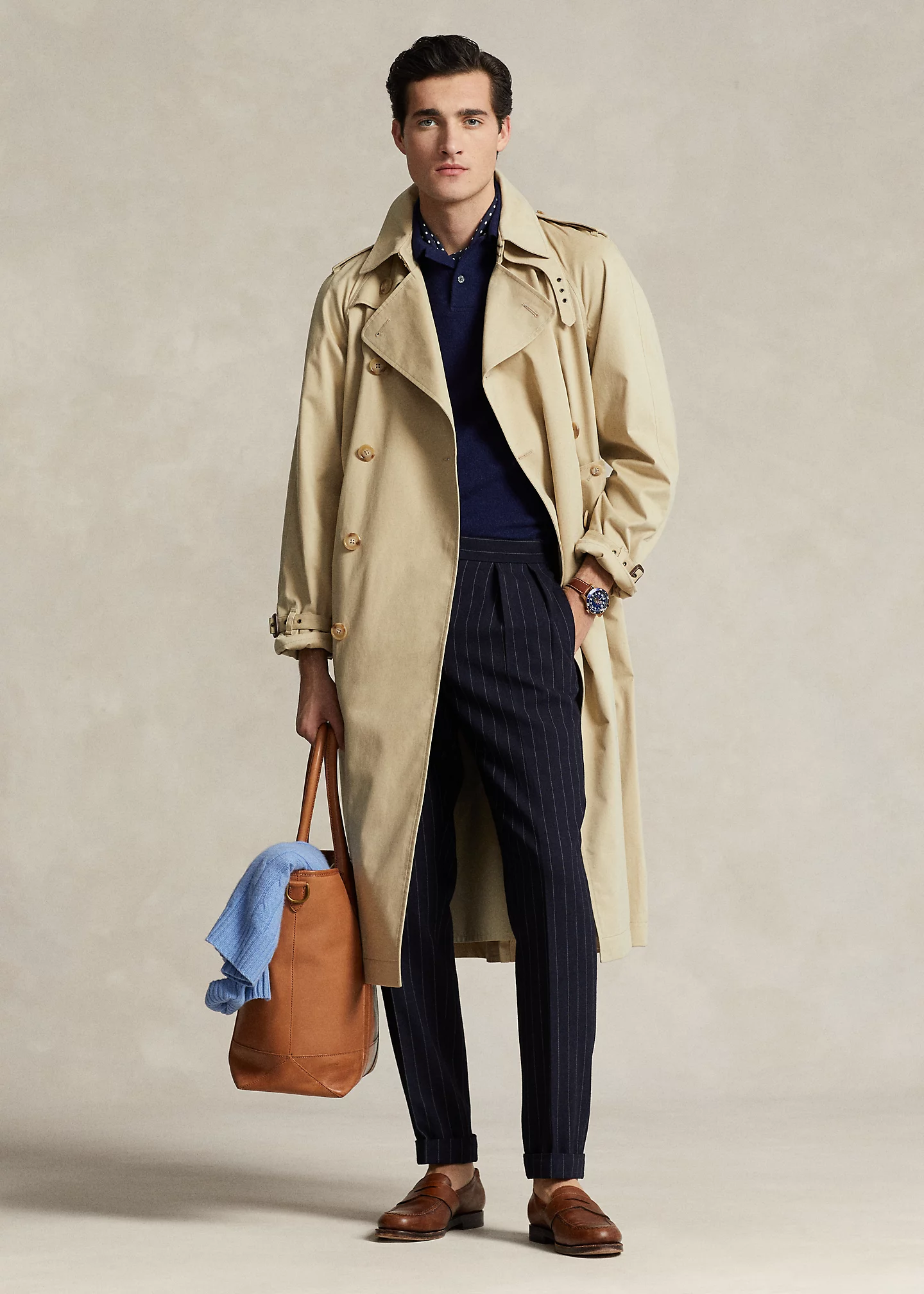 Lightweight Cotton-Blend Trench Coat