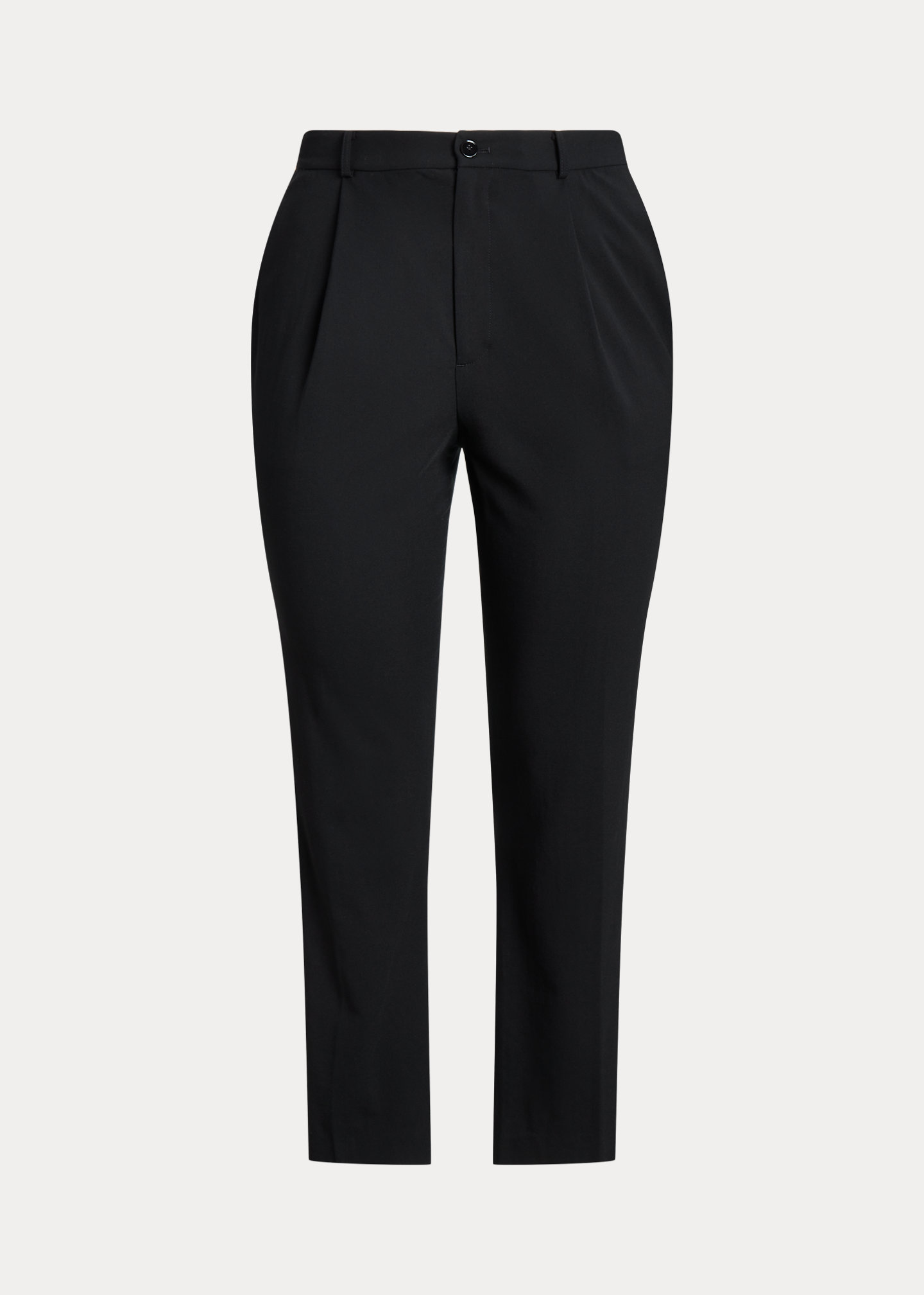 Satin-Stripe Wool Crepe Straight Pant