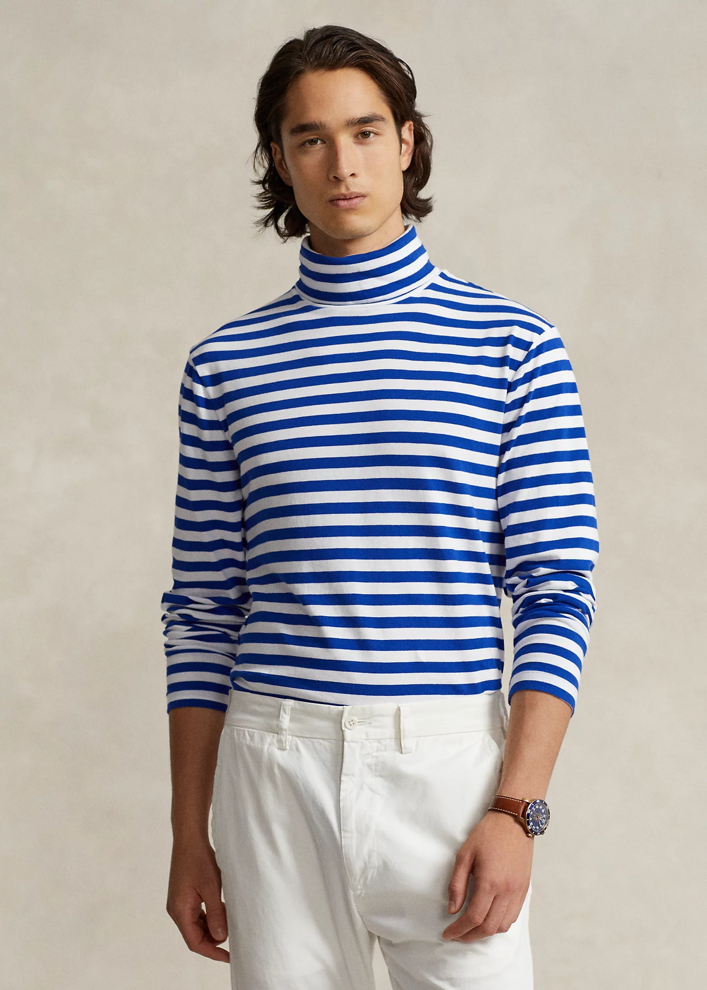 Striped Lisle Turtleneck
