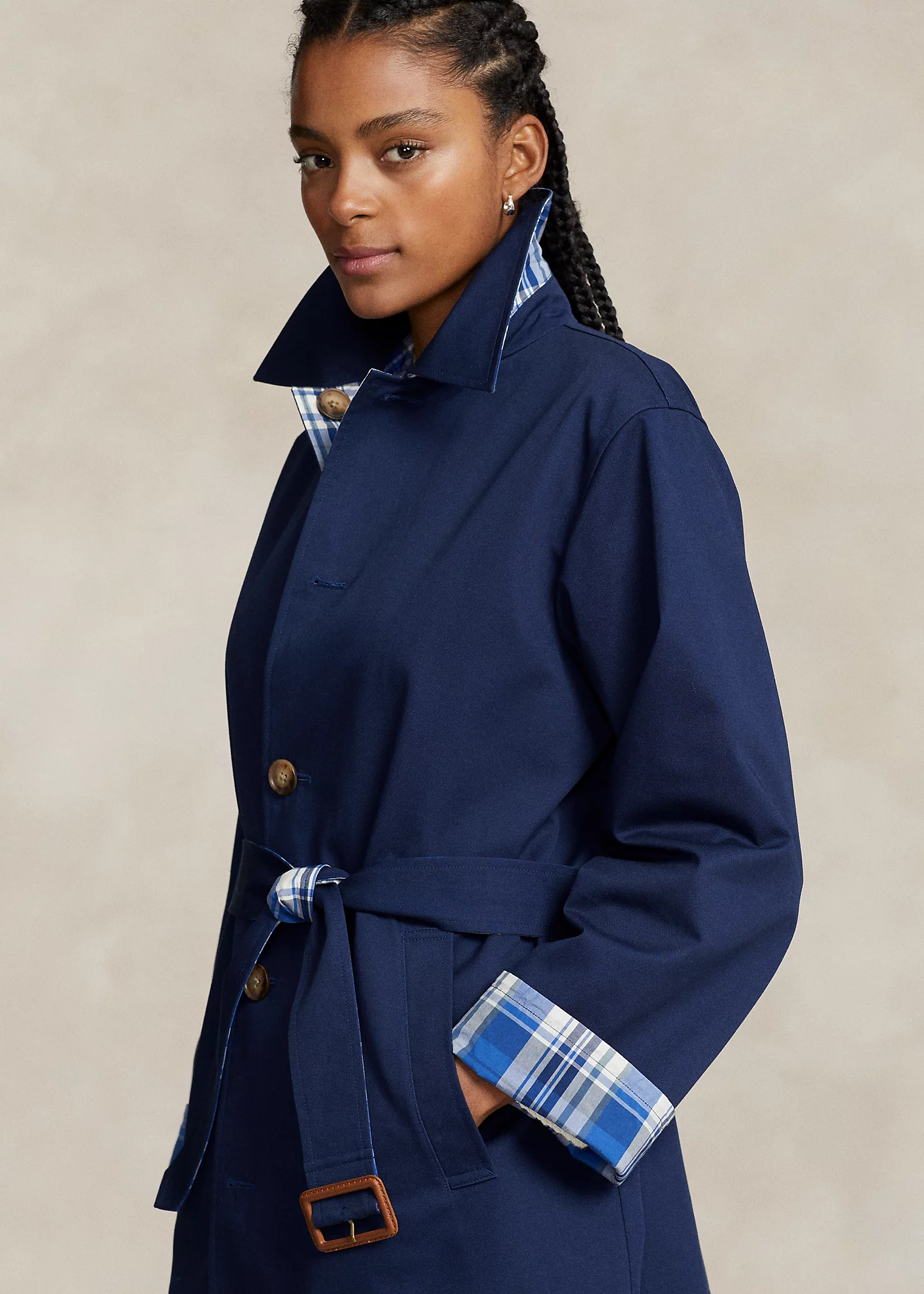 Reversible Cotton Long Car Coat