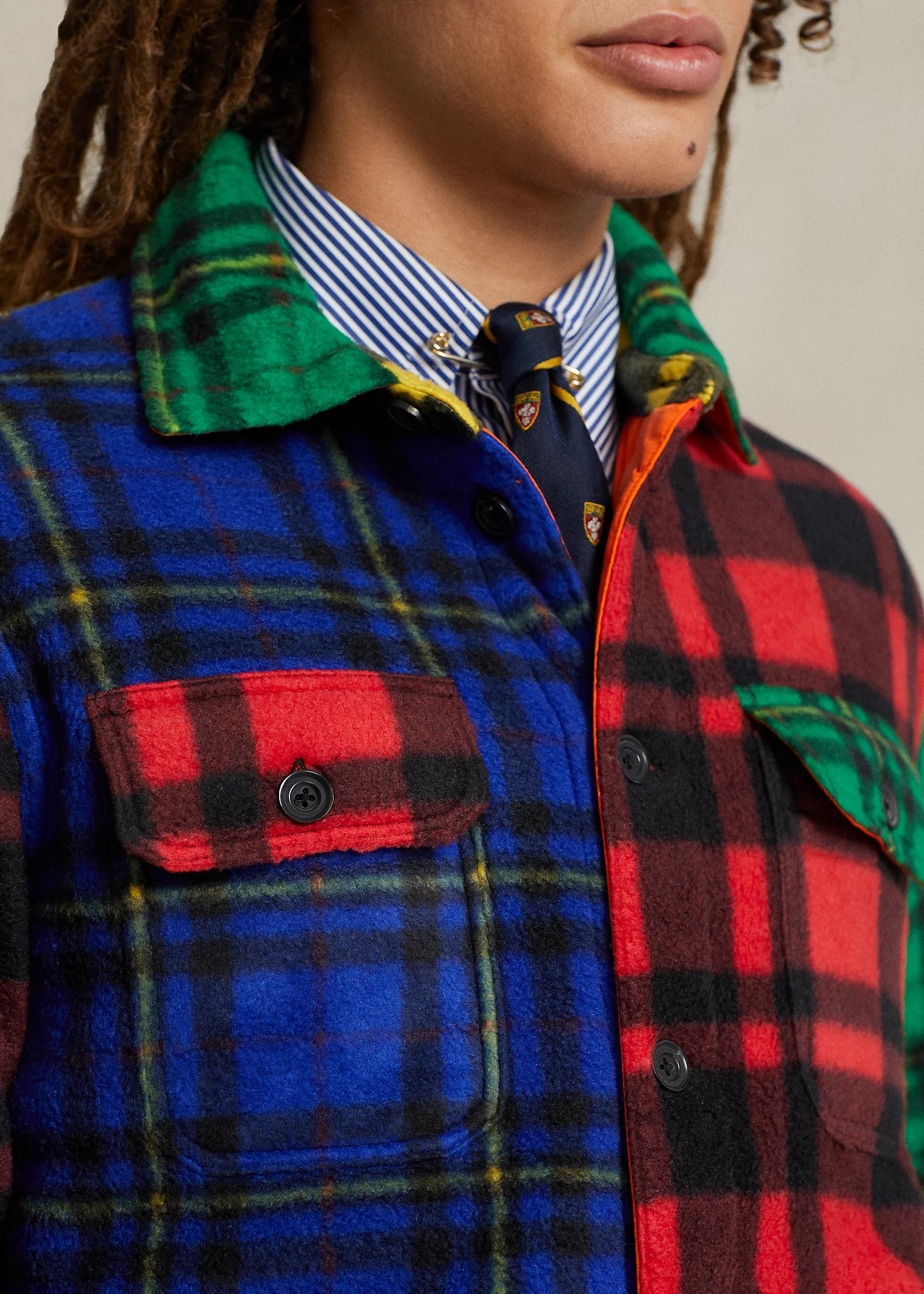 Plaid Brushed Fleece Shirt Jacket