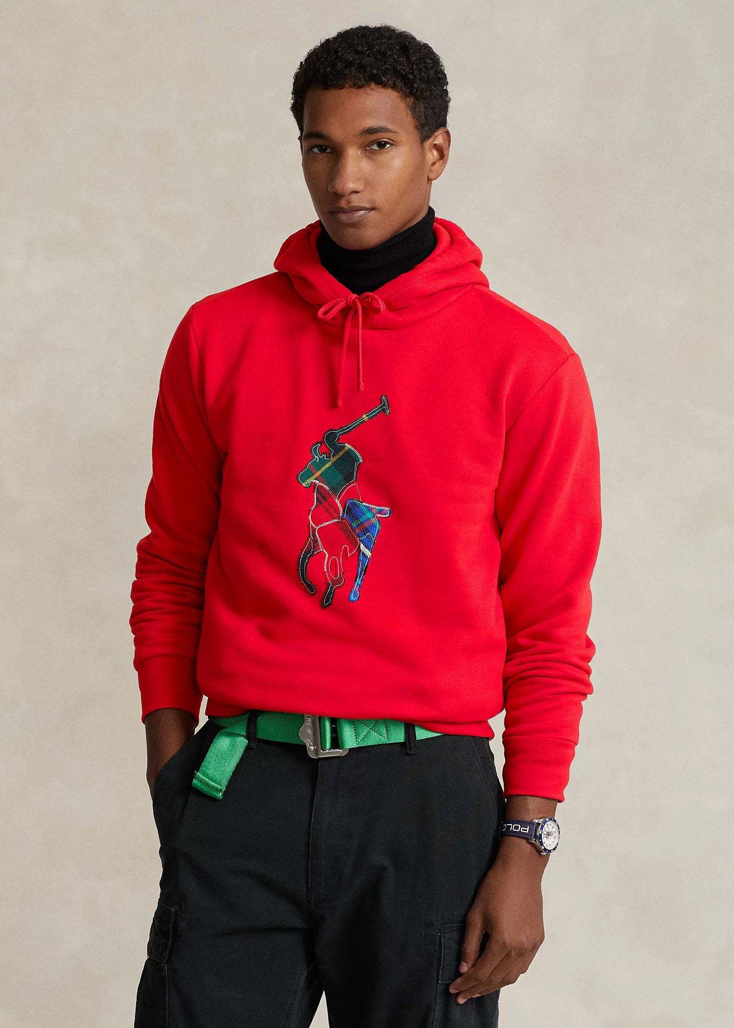 The RL Fleece Plaid-Pony Hoodie