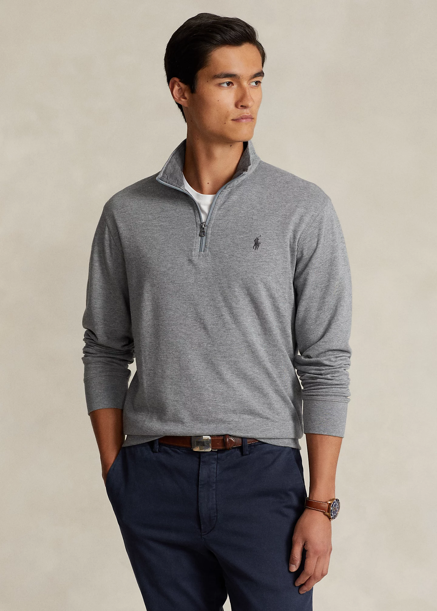 Luxury Jersey Quarter-Zip Pullover