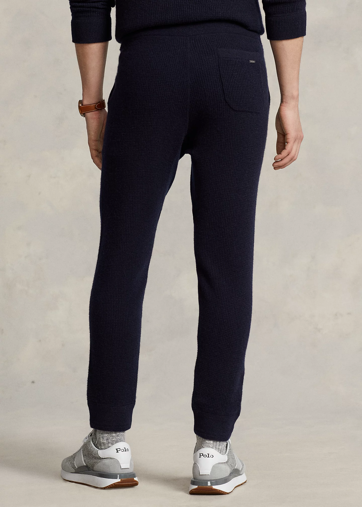 Waffle-Knit Washable Cashmere Pant
