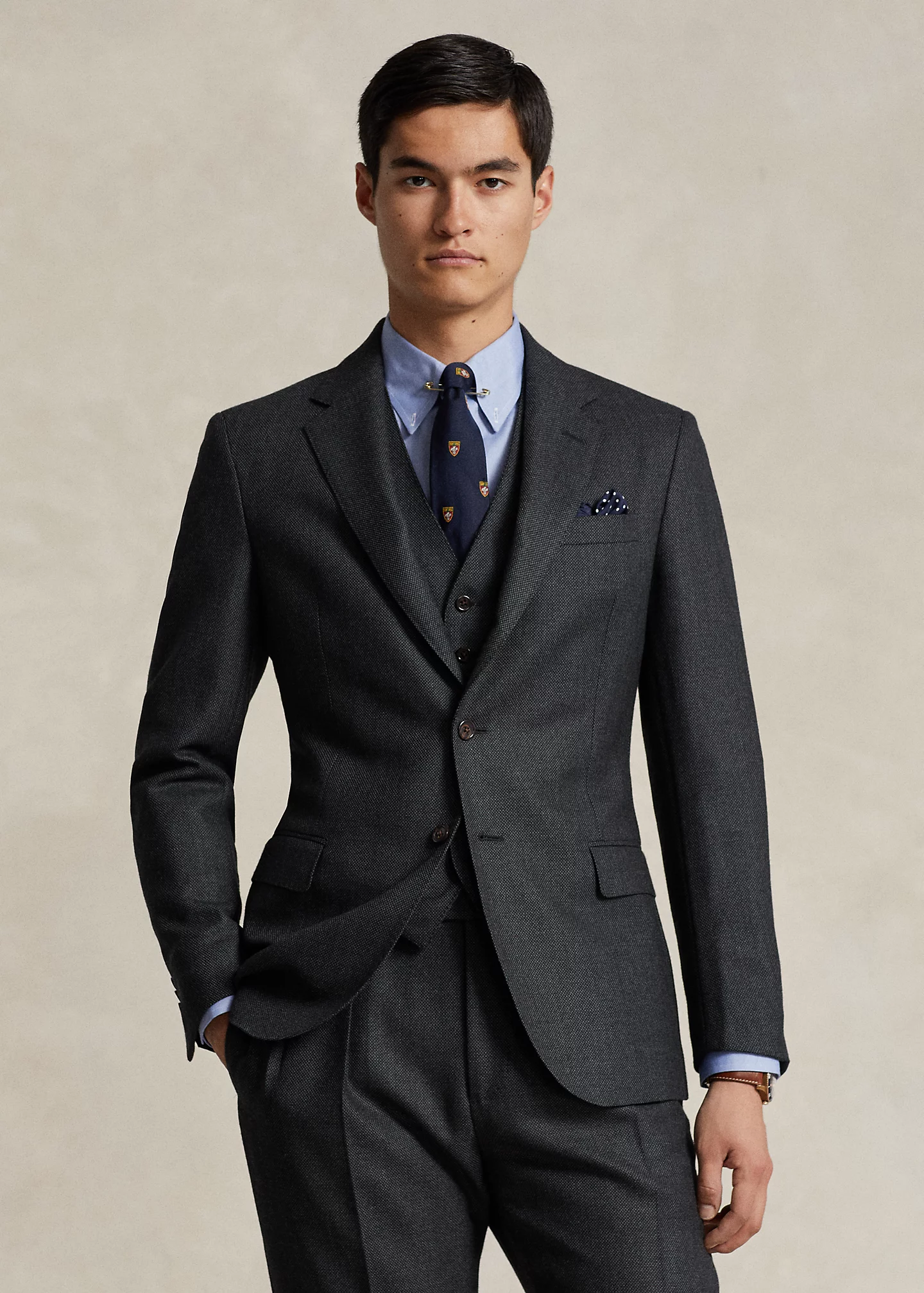 Polo Birdseye Wool  3-Piece Suit