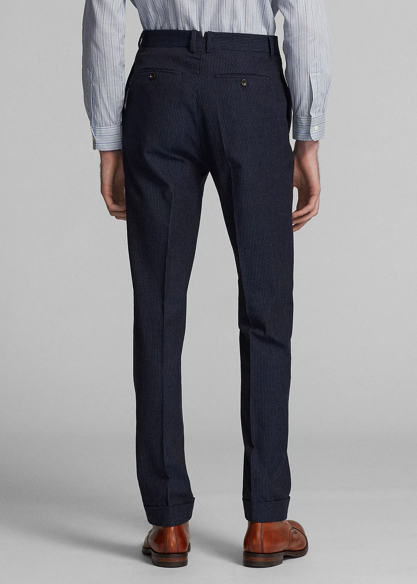 Slim Striped Herringbone Suit Trouser