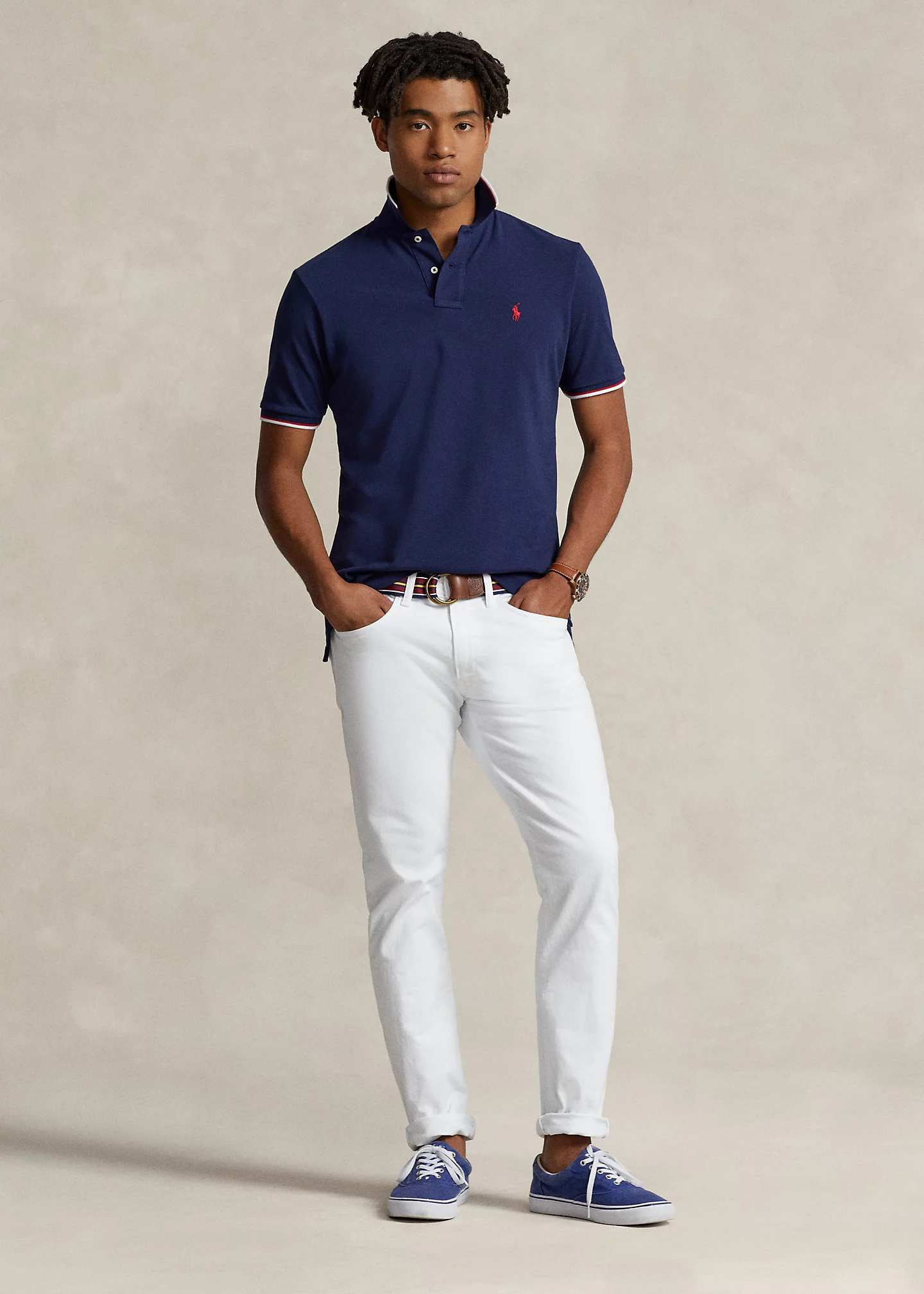 Classic Fit Mesh Polo Shirt