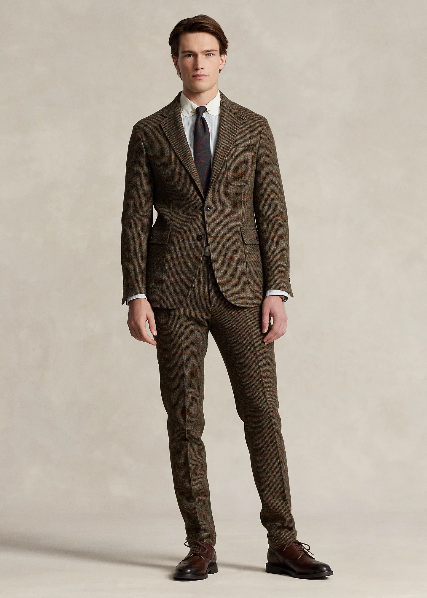 Polo Plaid Shetland Wool Tweed Jacket