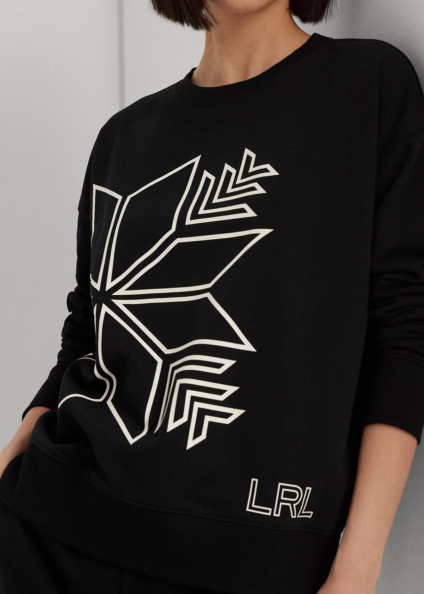 Snowflake-Graphic French Terry Pullover