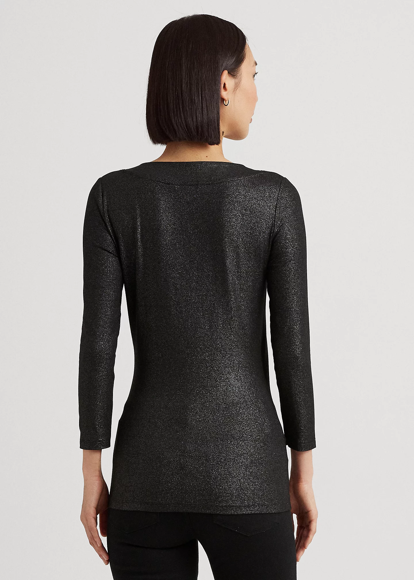 Metallic Jersey Surplice Top