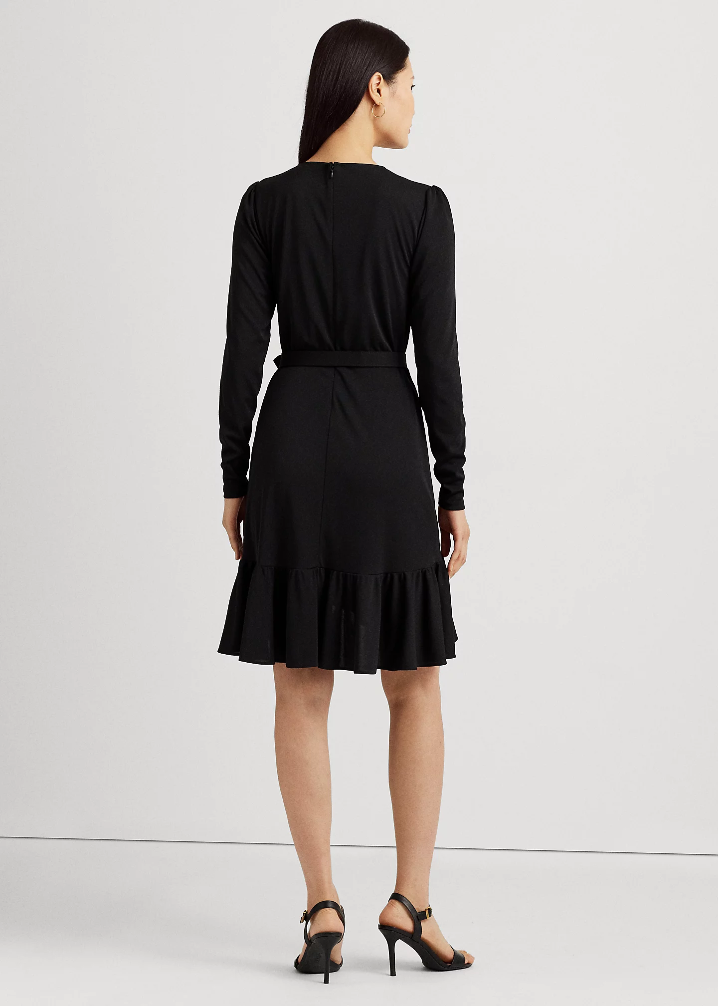 Belted Stretch Jersey Surplice Dress