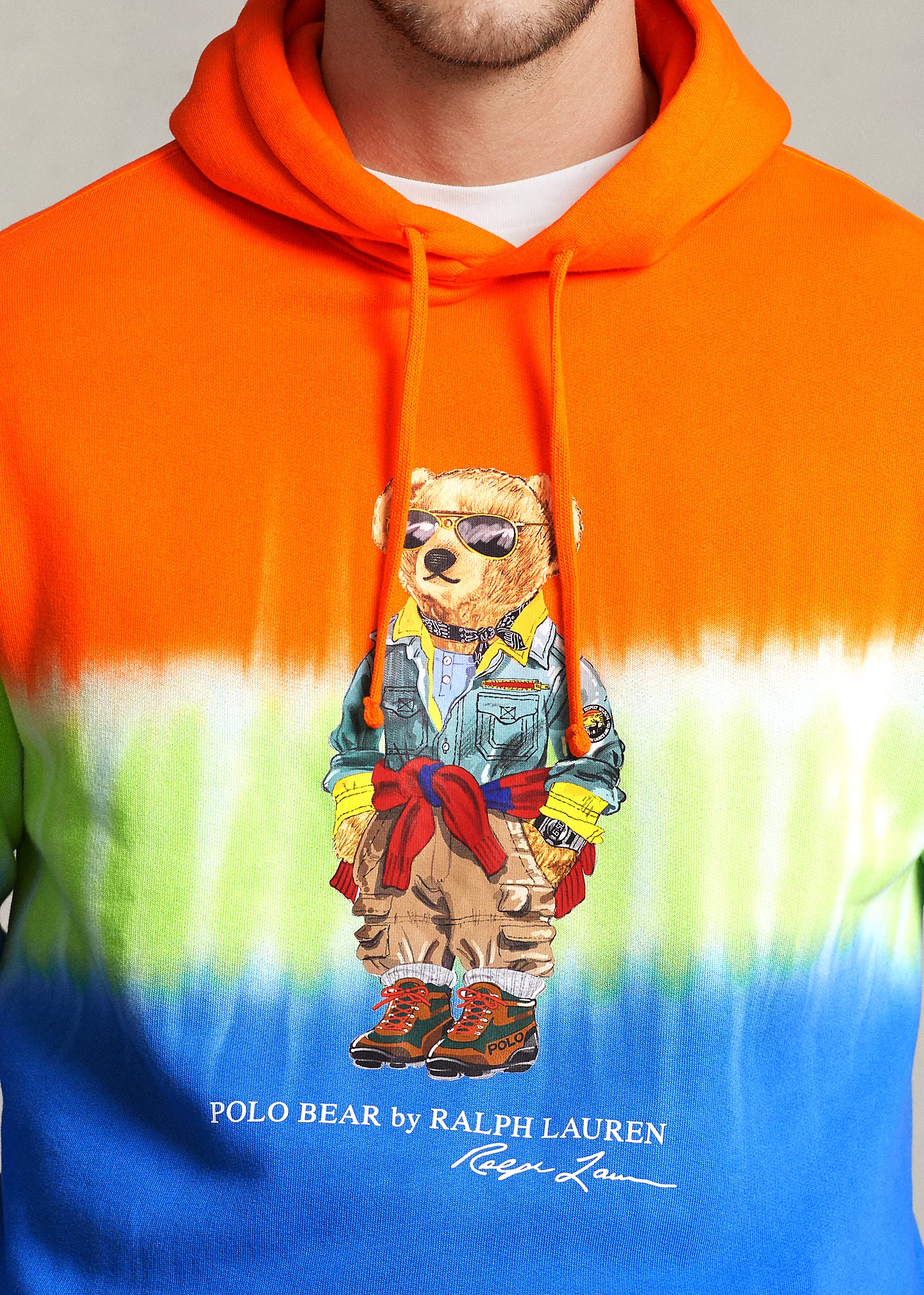 Polo Bear Tie-Dye Fleece Hoodie
