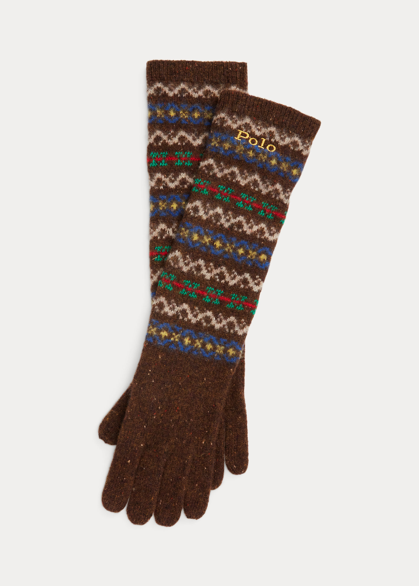 Fair Isle Long Wool-Blend Gloves