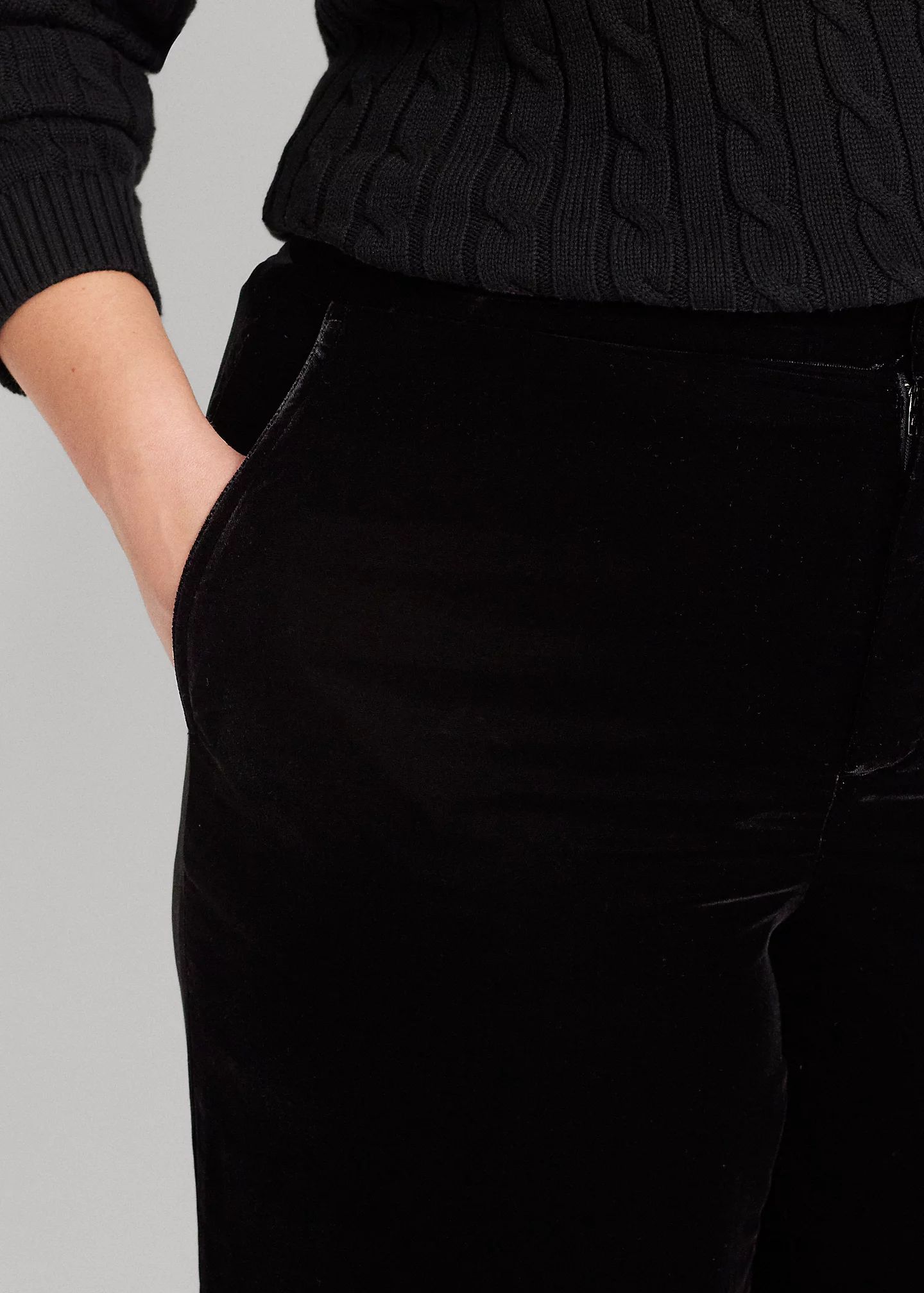 Velvet Wide-Leg Pant