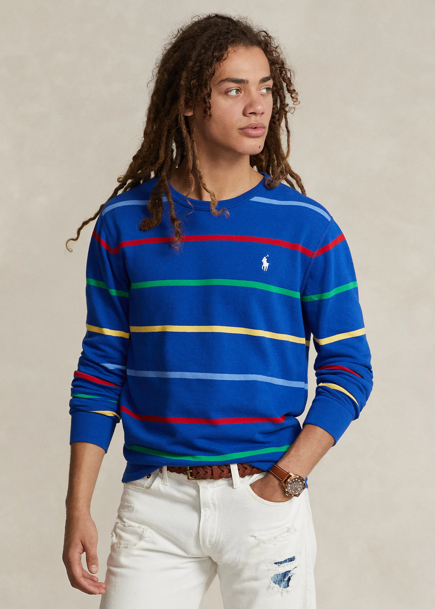 Striped Spa Terry Sweatshirt