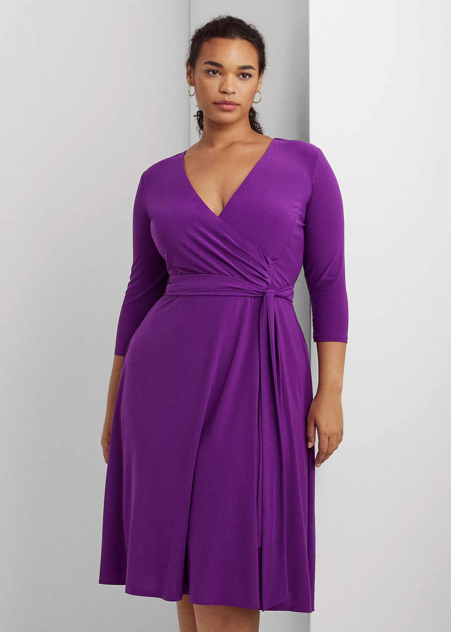 Surplice Jersey Dress