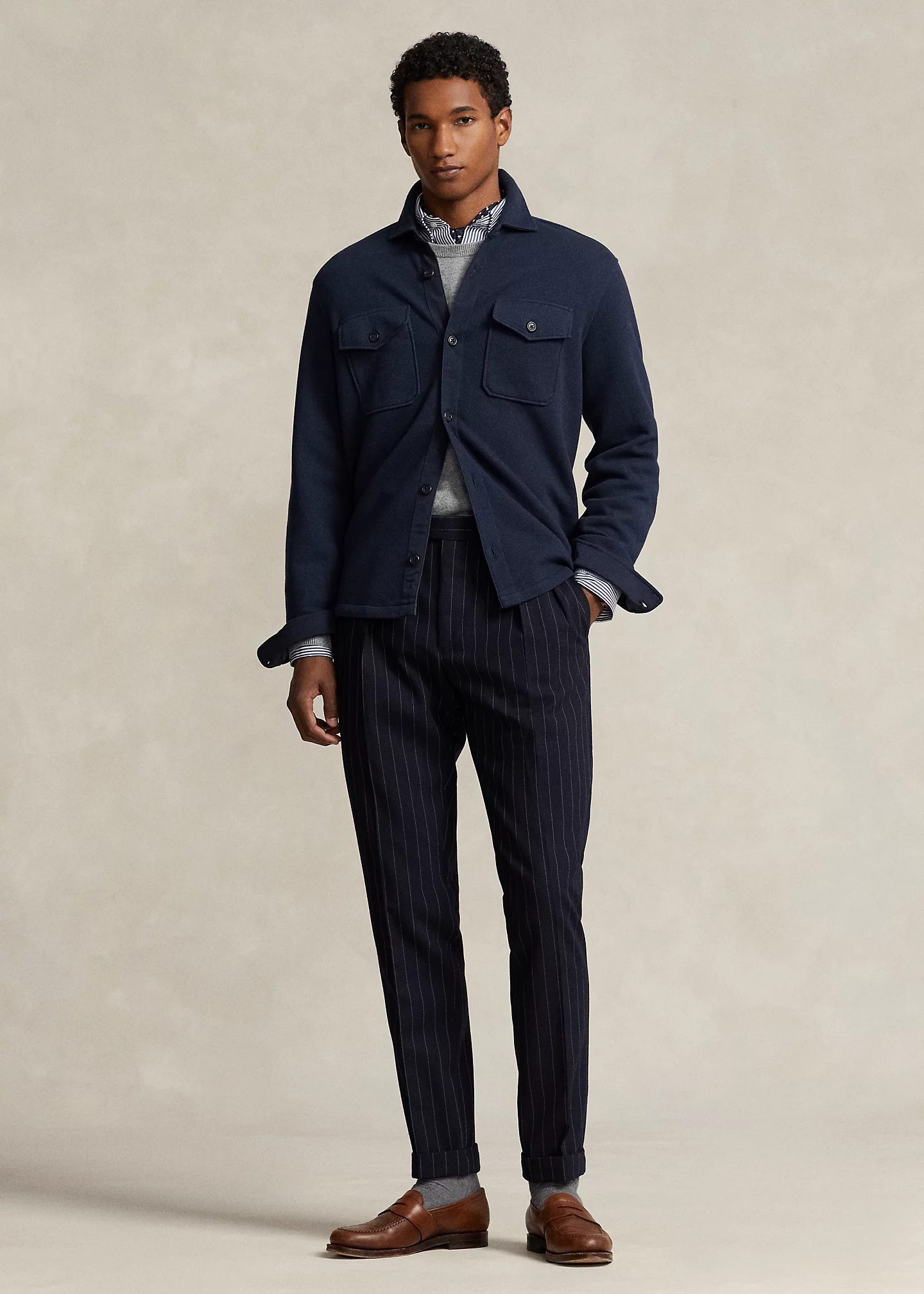 Double-Knit Mesh Overshirt