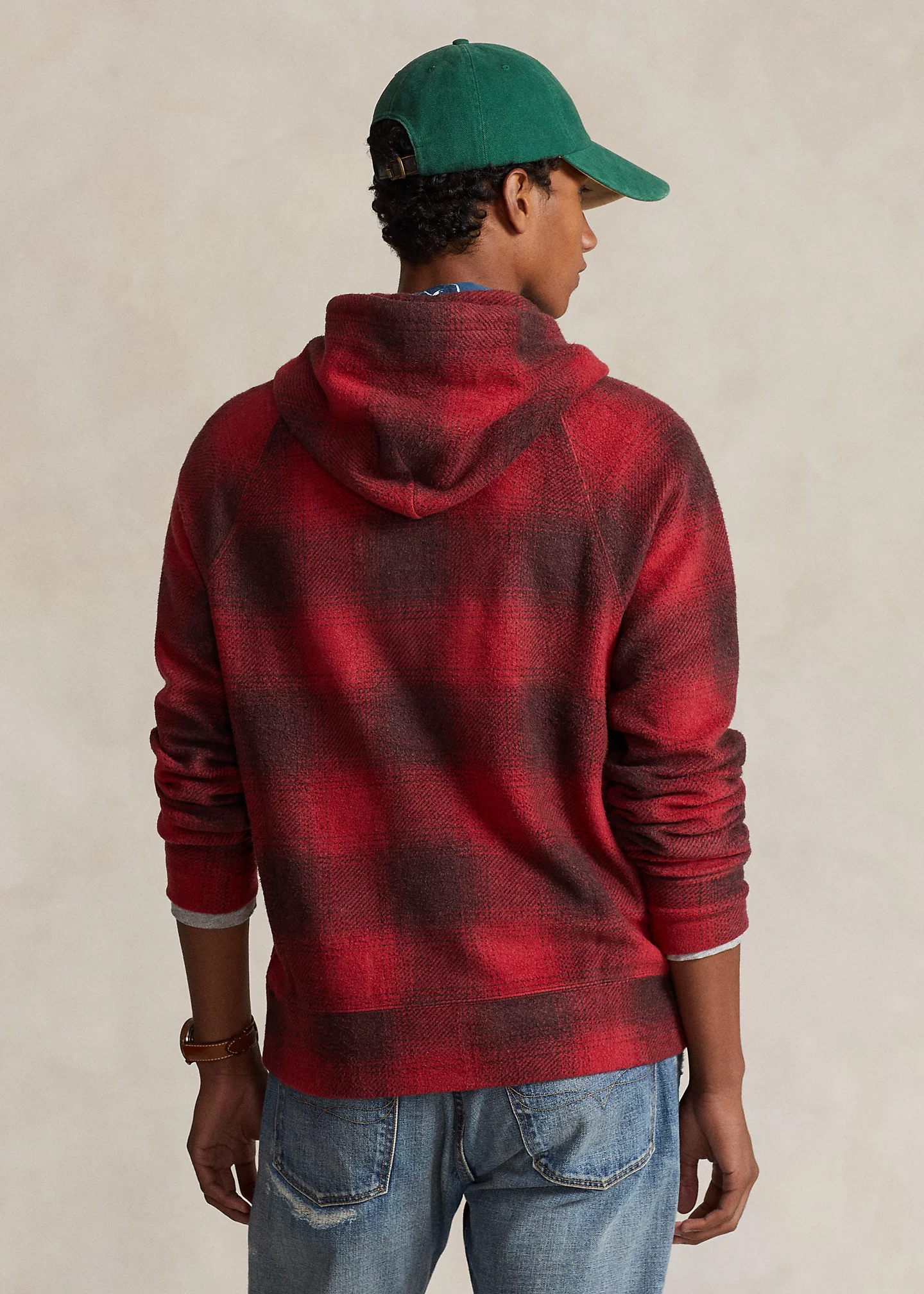 Plaid Brushed Fleece Hoodie