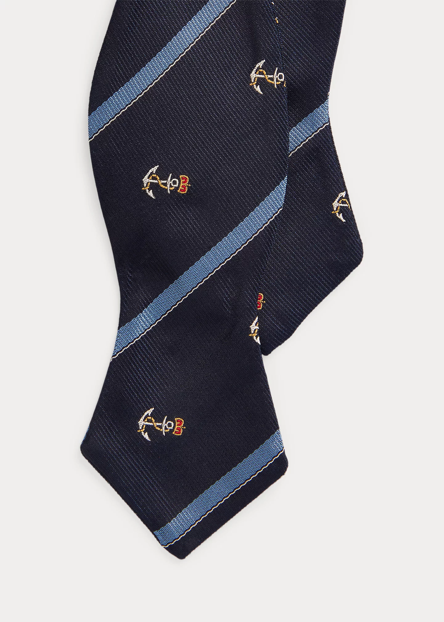 Anchor-Stripe Silk Club Bow Tie